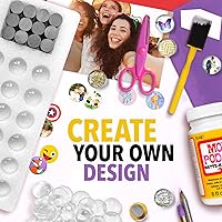 Vista 4 de Imanes decorativos DIY redondos y fuertes (0.7x0.2/18x5mm, 24 piezas) – Imanes circulares de cerámica para refrigerador, pizarra blanca, oficina