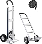 VEVOR Hand Truck, 500 lbs Load Capacity, Heavy-Duty Hand Truck Dolly with Non-Slip Wheels & Handle, Aluminum Alloy Portable Trolley Dolly with Tie-Down Strap for Moving Home, Office, Warehouse