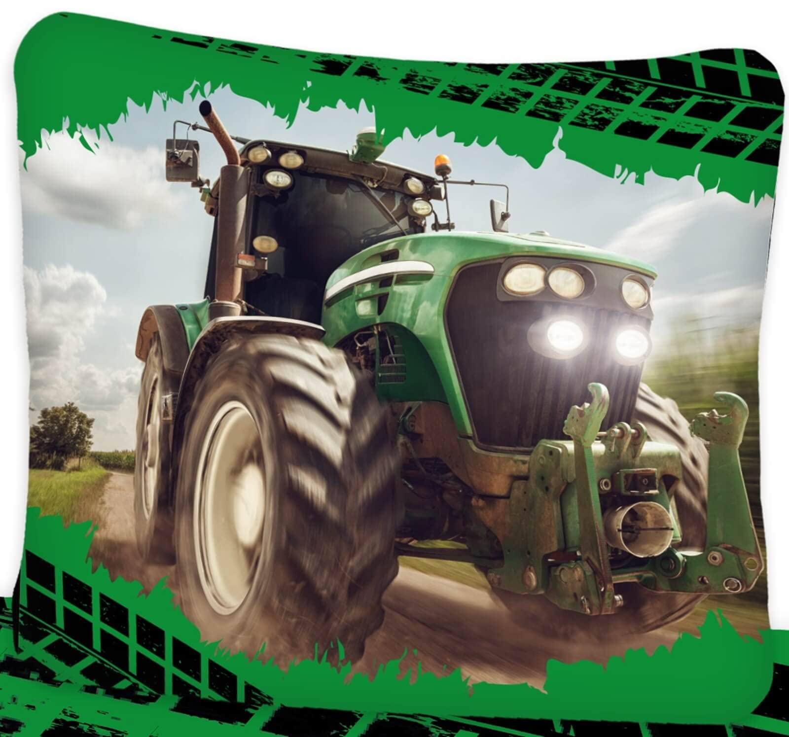 Traktor Partner-Bettwäsche mit Wendemotiv für 2 Personen Doppelbett Trecker Bettbezug 135x200 Kissenbezug 80x80 Baumwolle