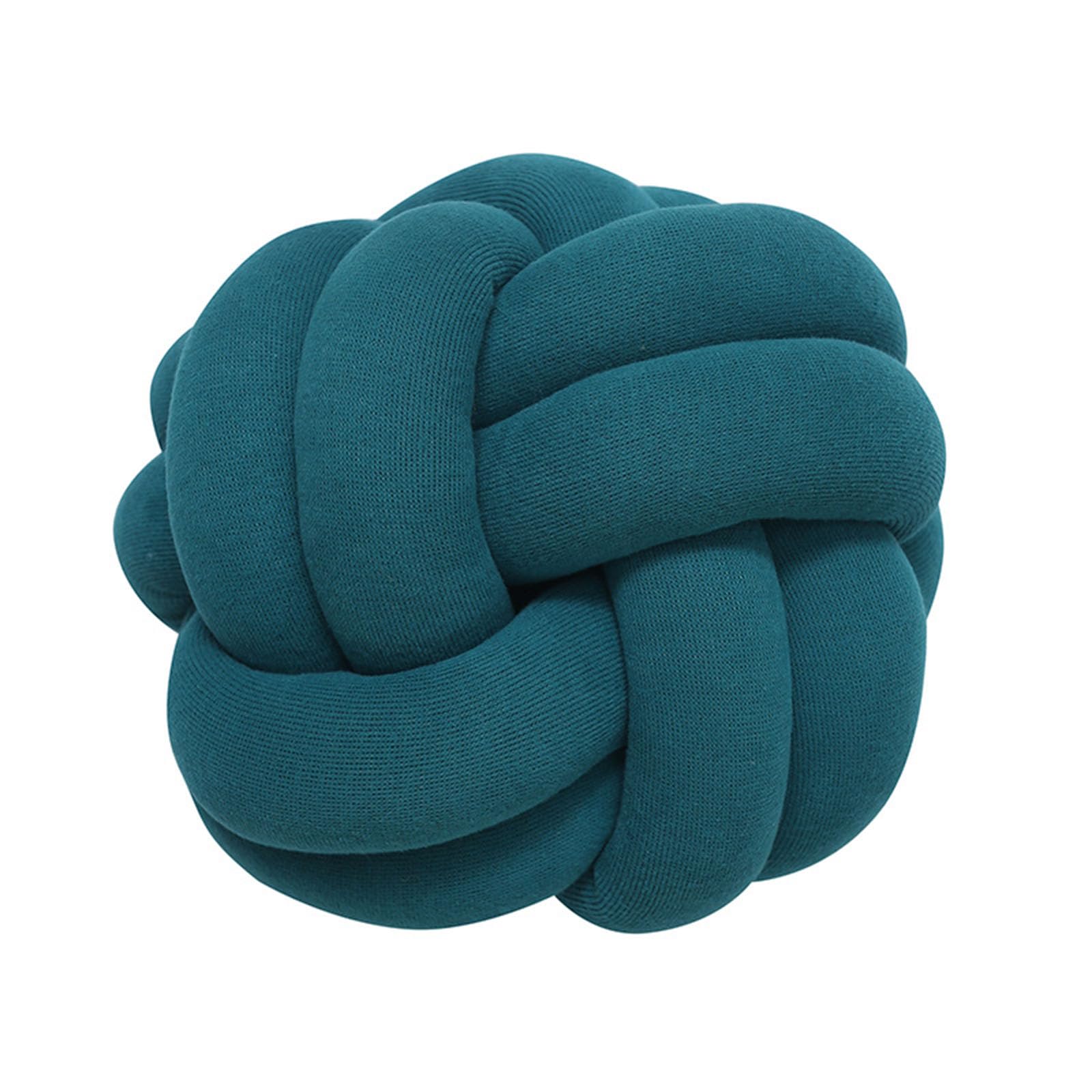 Gywztj Blue Throw Pillows For Sofa, Knot Ball Pillow, Knot Cushion Large, Knotted Ball Throw Pillow Ultra Soft Companionship Decorative Hand-Woven For Home, Bedroom, Sofa, 28 × 28Cm (Blue)
