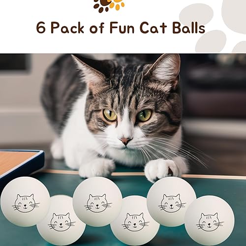 Miniatura 5 de Bolas de ping pong para gatos, paquete de 6, juguetes de enriquecimiento, ideas de regalo para amantes de los gatos, pozos de pelotas, hinchables
