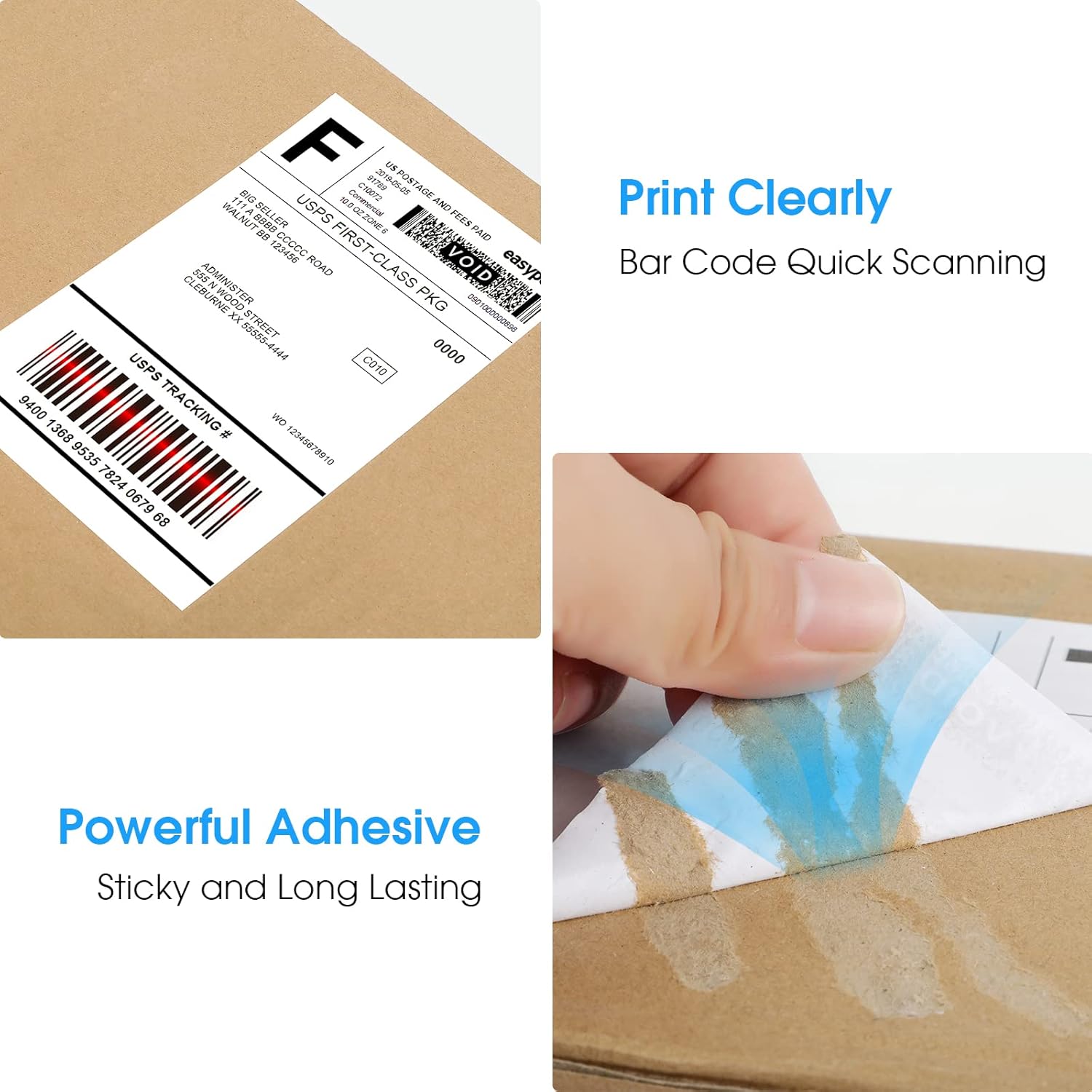 MaxGear 4x6 inch Shipping Address Labels,for Inkjet or Laser Printer, USPS Postal Mailing Shipping Labels, Matte White Paper Sheets, Permanent Strong Adhesive, Dries Quickly, 100 Pcs - Image 6