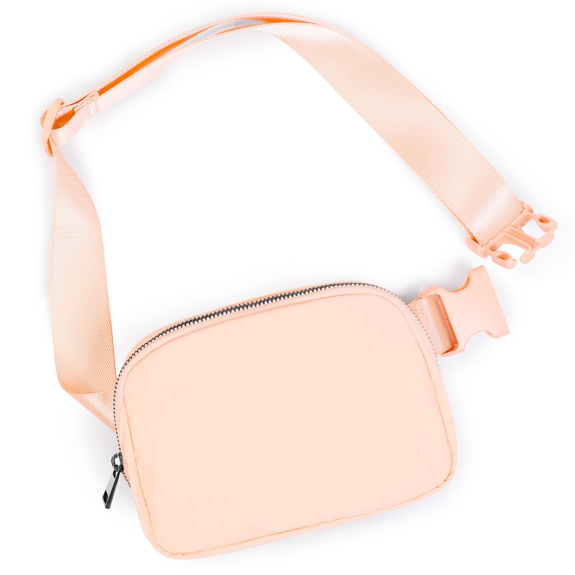 Unisex Mini Belt Bag with Adjustable Strap Small Fanny Pack for Workout Running Traveling Hiking, Pale Coral