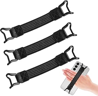 Mobile Phone Security Hand Strap Holders With Clip - Handheld Drop Prevention Elastic Bundle Grip Belts - Accessory for Kindle and Most Smartphones 3 Pcs