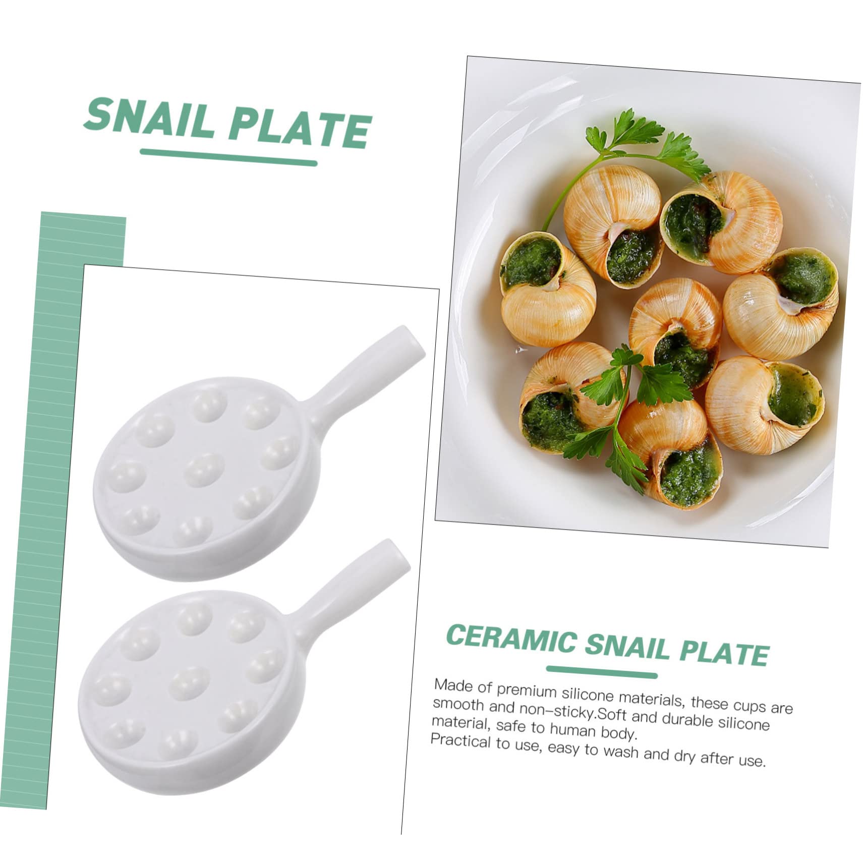 LABRIMP 1pezzi Piatto per Lumache in Ceramica Piatto da Portata di Lumache Resistente alle Alte Temperature Design con Speciali per Utilizzabile in Lavastoviglie