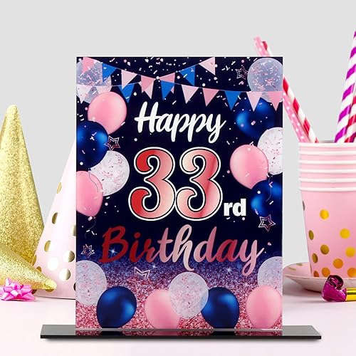 Miniatura 371 de LINGTEER Happy 11th Birthday Decorations, 2Pcs Black&Gold Stand Print Acrylic Table Centerpieces Backdrop Board- Cheers to 11 Years Old Fun Birthday