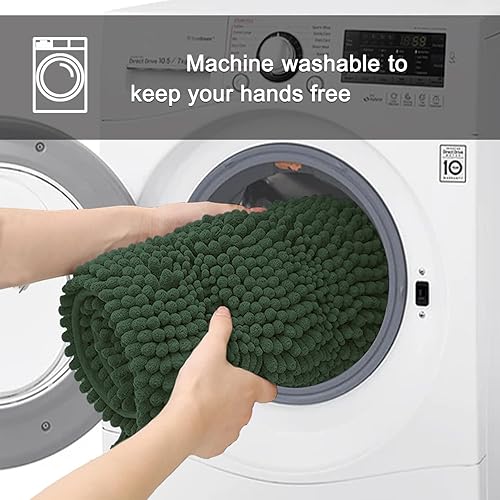 Miniatura 9 de BOANKODU Juego de 2 alfombras de baño, ultra suaves y absorbentes, alfombra de baño de chenilla, alfombras de baño antideslizantes, tapetes de baño