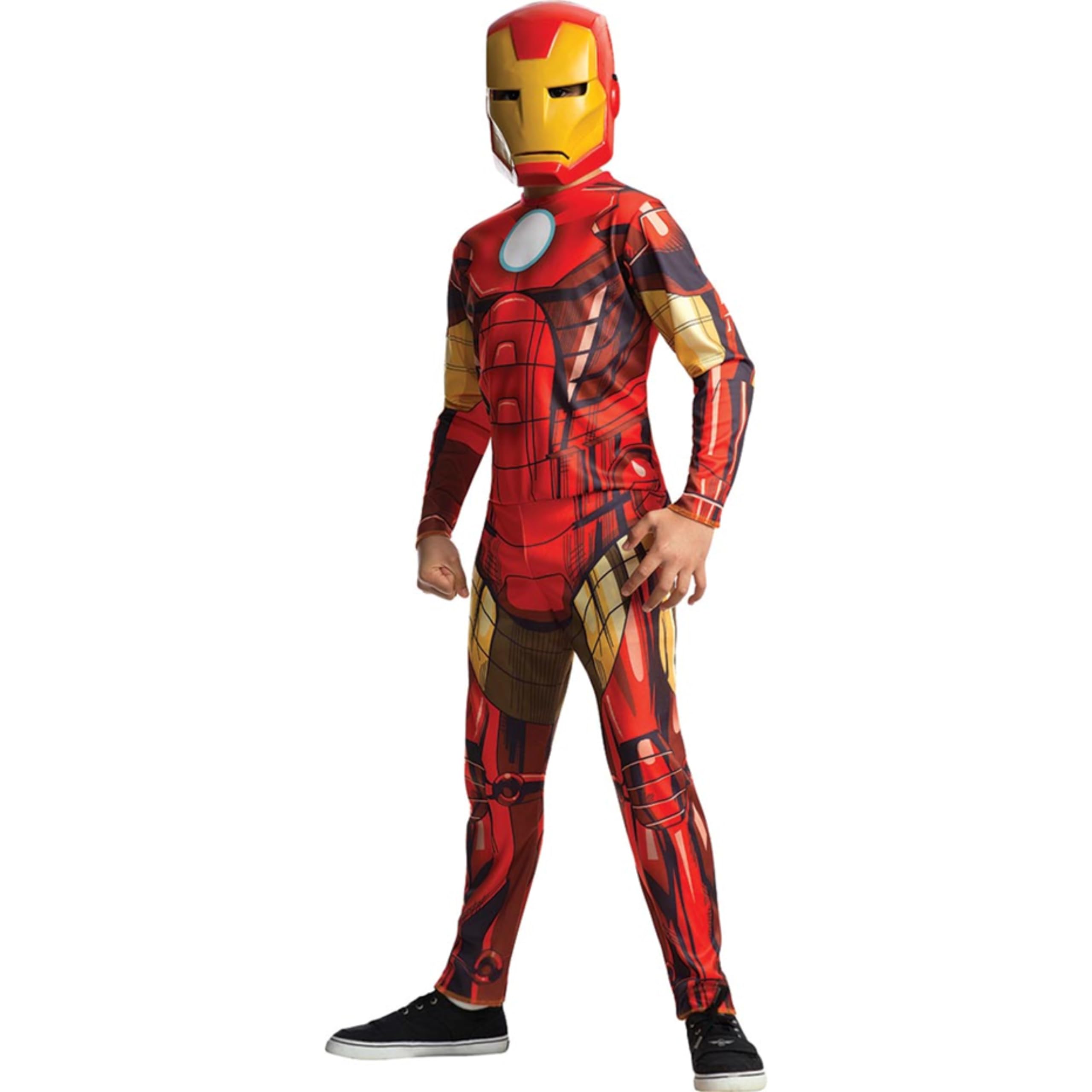 RUBIE'S Avengers Officiel - Déguisement Classique Iron Man Enfant - Taille 7-​8 ans - 117 à 128 cm - Costume Combinaison Rouge et Jaune et Masque - Pour, Carnaval - Idée Cadeau de