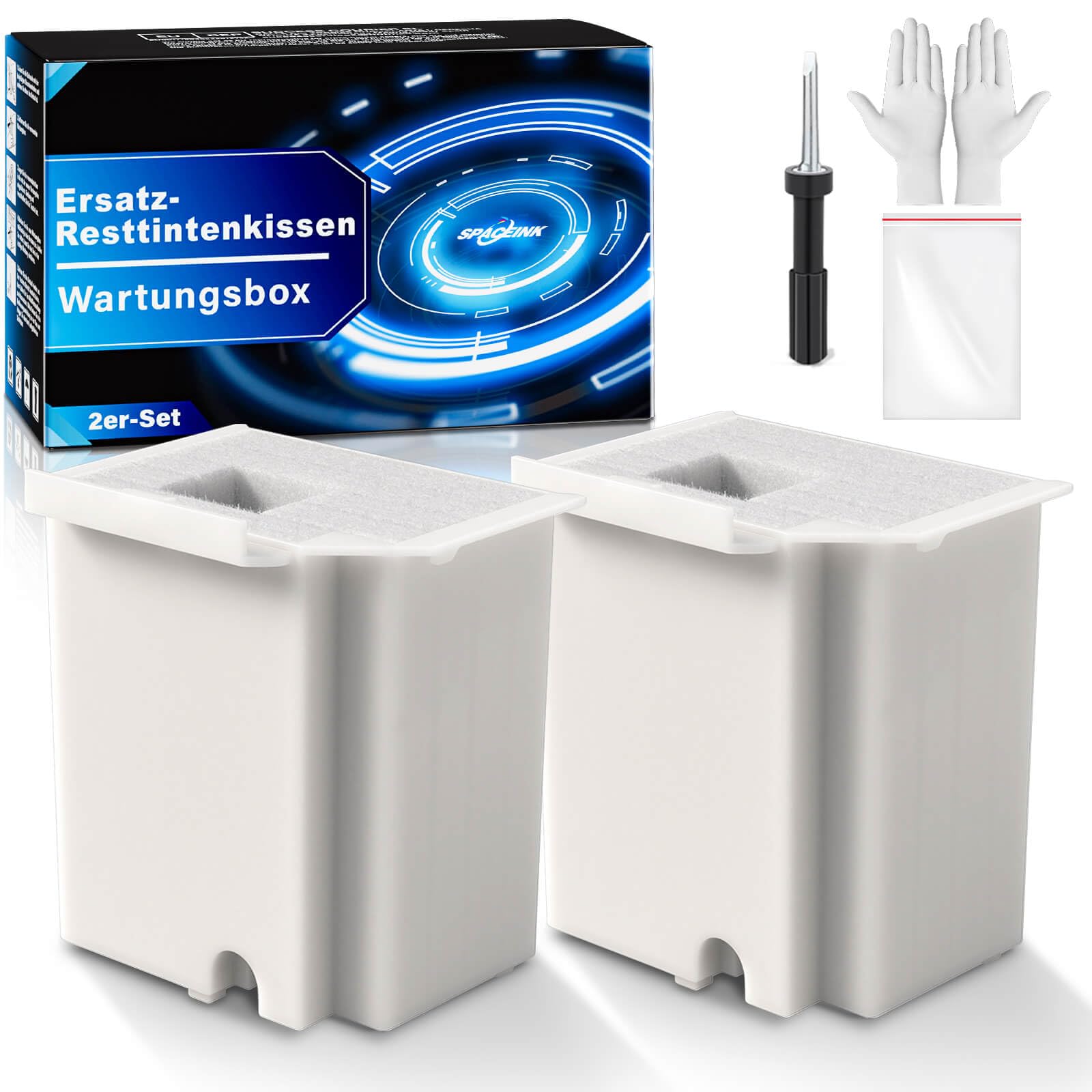 Ersatz-Resttintenkissen mit Reset-Software für Ecotank-Drucker ET-4800 ET-2820 ET-2720 ET-2871 ET-4700 L3110 ET-2870 ET-2880 ET-2400 ET-2711 ET-2800 ET-2803 ET-2811 ET-2721 farbkissen (2er-Pack)