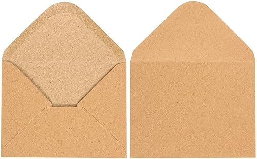 Miniatura 4 de Sobres A2 a granel  100 sobres de invitación A2, sobres de papel kraft para bodas de 5 x 4 pulgadas, baby shower, invitaciones de fiesta, sobres de