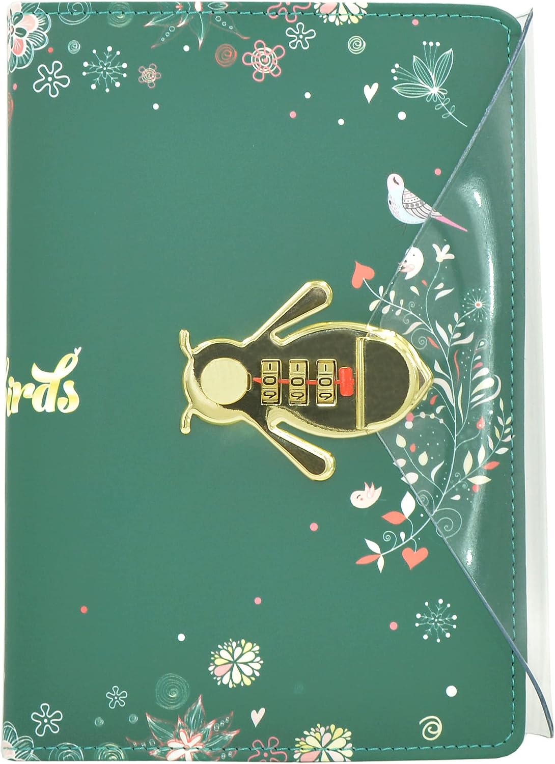 NectaRoy A5 Lockable Diary, Bee-Shaped Lock Travel Journal