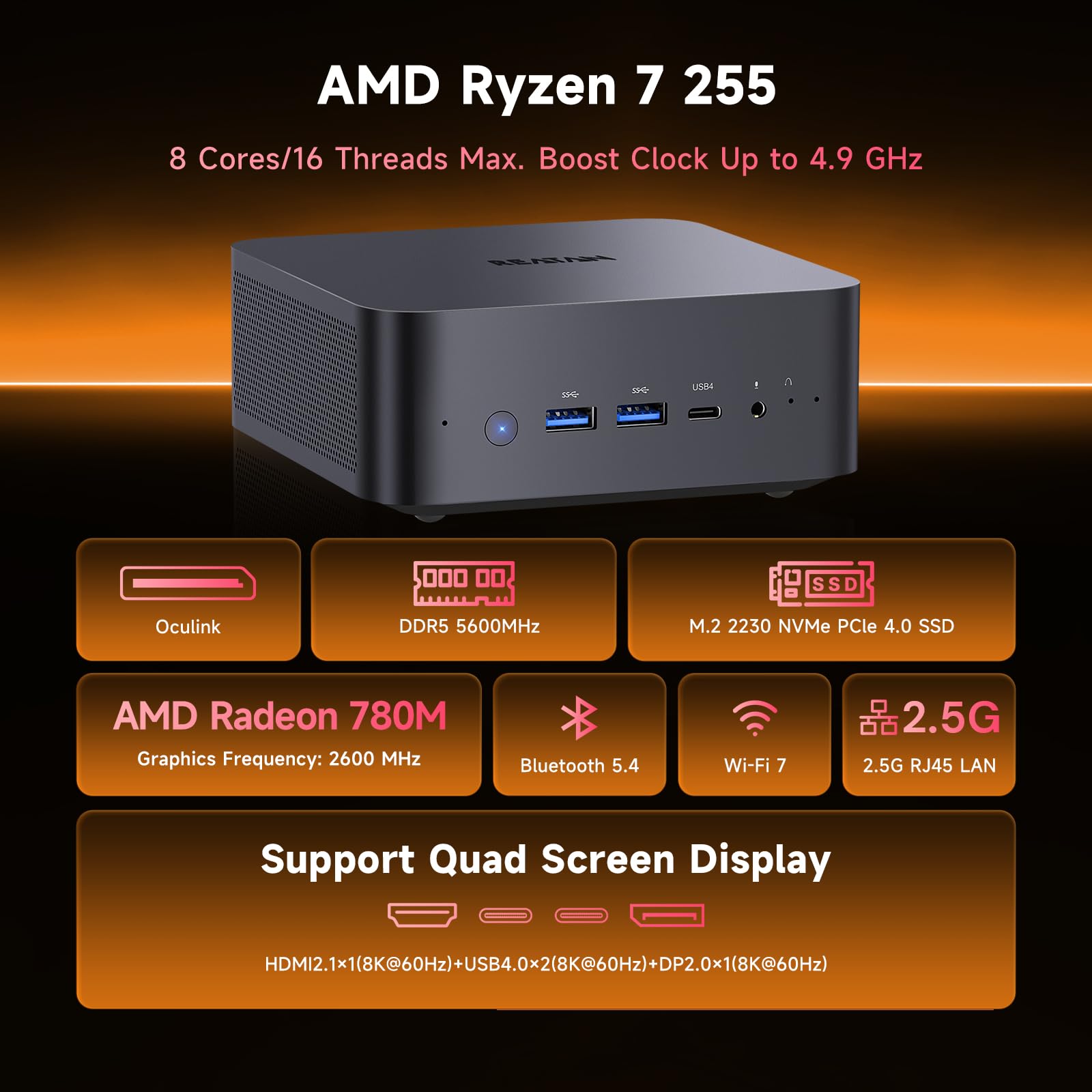 Mini Gaming PC, AMD Ryzen...B0CY541MP2 | Encarguelo.com.ec