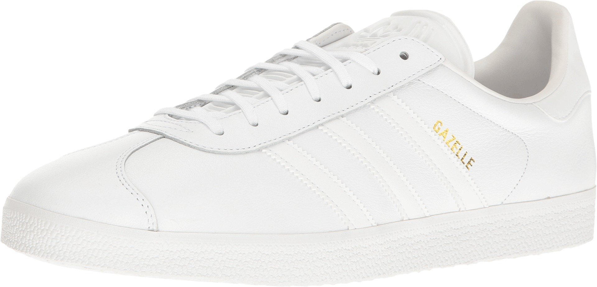 Adidas Originals Men's Gazelle Lace-up Sneaker,White/White/Gold Metallic,9 M US