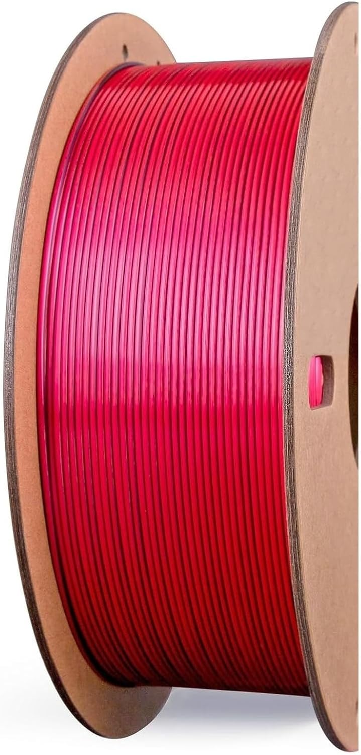 Dual(Black & Red) Silk PLA 3D Printer Filament 1.75mm,250g/0.55lbs Shiny Coextrusion Multicolor Color Change Printing
