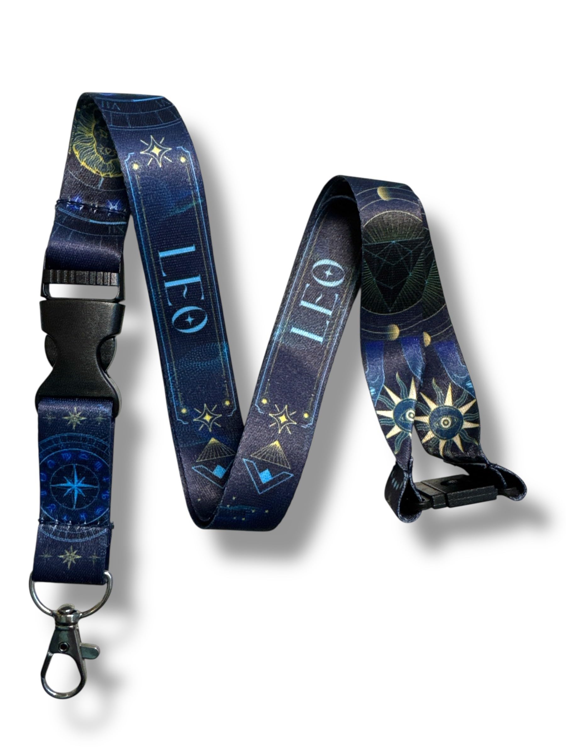 Pac Supplies Global Blue Zodiac Sign Lanyard With Astrological Star Pattern (Leo)