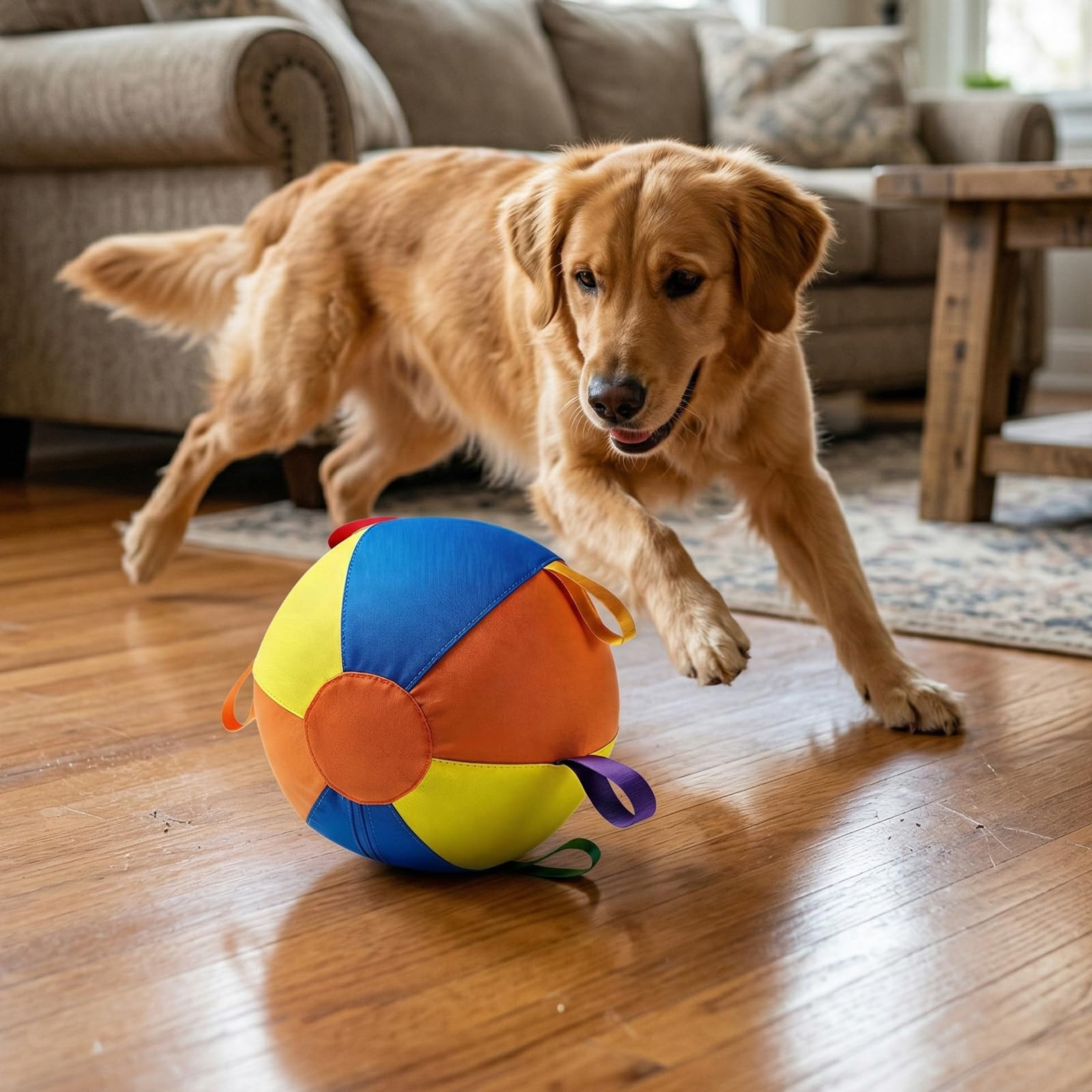 Gigantyczna piłka pasterska, odporna na rozdarcie, odporna na gryzienie, tkanina, piłka dla psa z paskami, zestaw, zabawka dla średnich i dużych psów, Golden Retriever