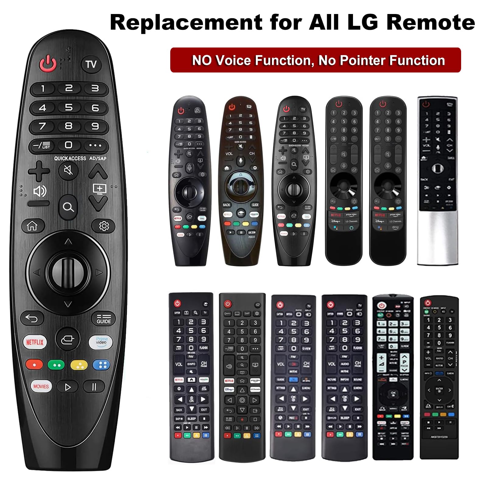 Ricambio per LG Smart TV, telecomando universale, compatibile con tutti i televisori LG, telecomando universale di ricambio per tutti i telecomando LG TV