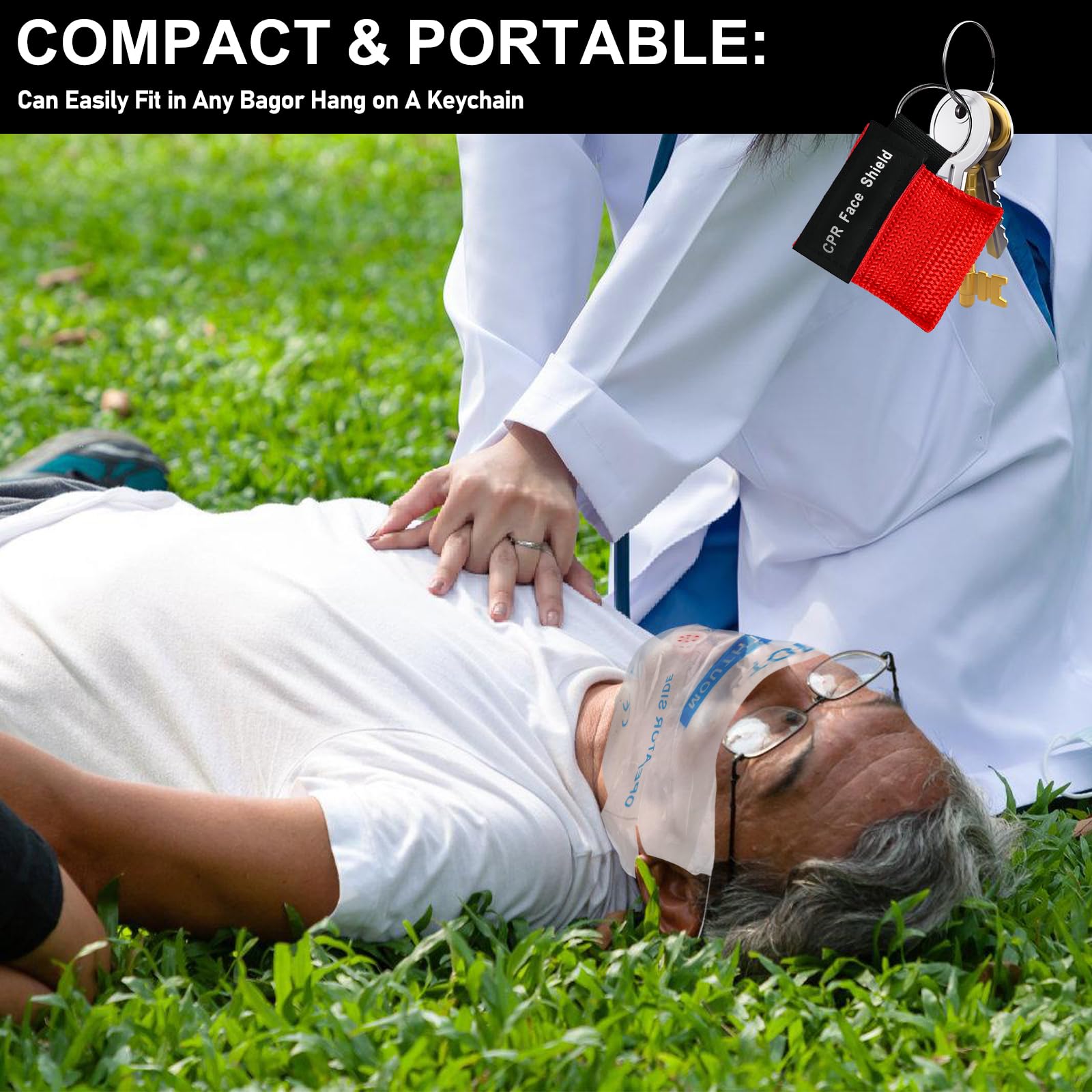30 Stück Beatmungsmaske Schlüsselanhänger: CPR Maske Beatmungstuch Mit Rückschlagventil Atmen Barriere, Taschenmaske für Erste Hilfe oder AED Training (Rot, Blau, Schwarz, Grün, Gelb)