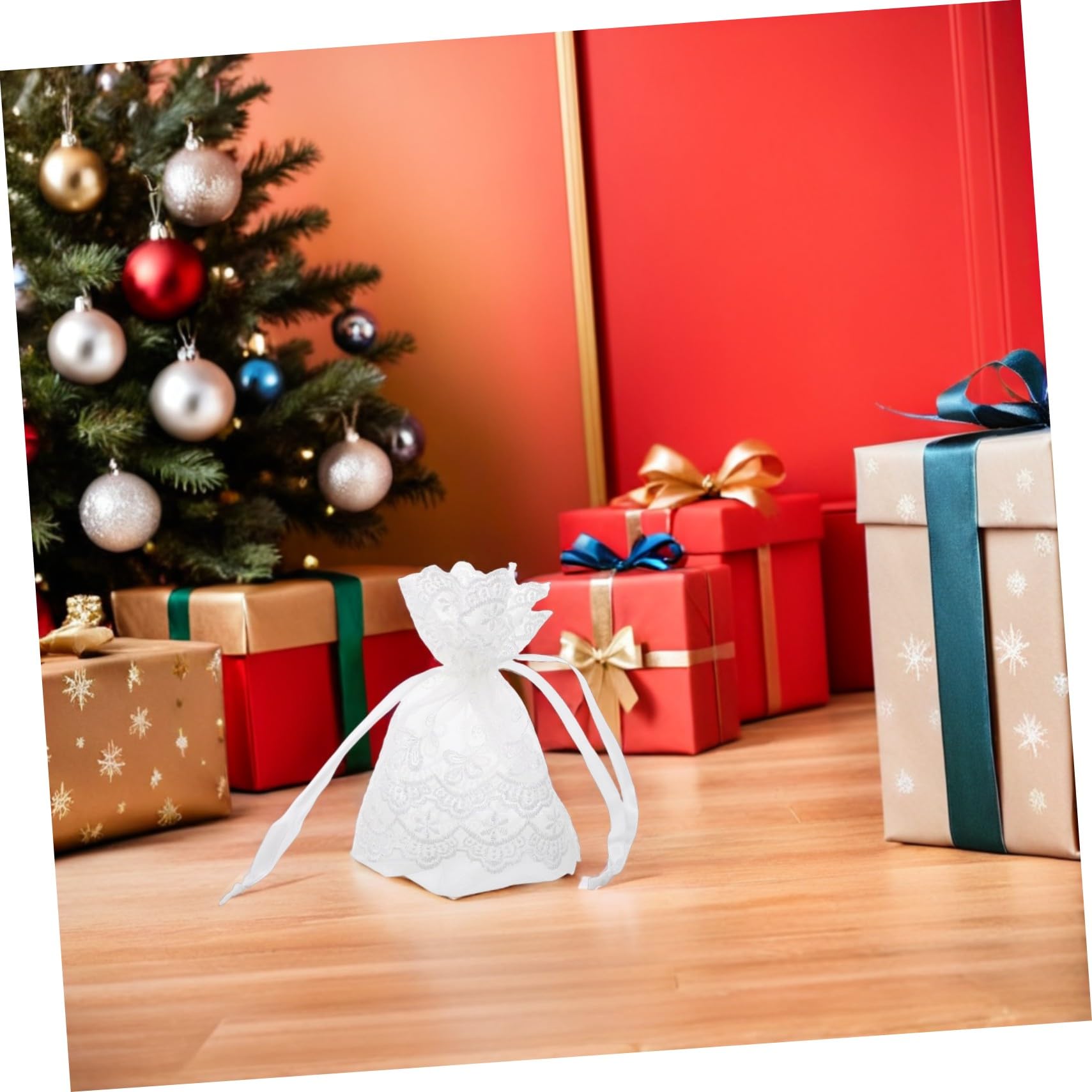 Ciieeo 25stücke Netzbeutel mit Kordelzug Organza-aufbewahrungsbeutel Kleine Geschenktüten für Schmuck Süßigkeiten Weihnachts und Partygeschenke Leere Lavendelsäckchen