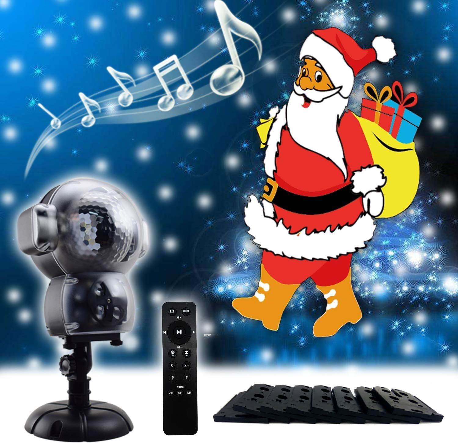 LED Snowfall Halloween Waterproof with Remote Control Timer and Music Player Anime Snow Light Projector for Outdoor Wedding Holiday Party Decorations