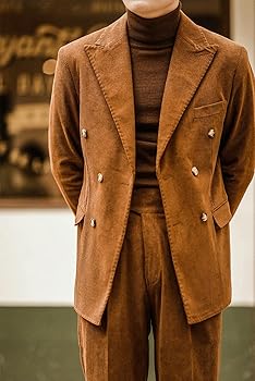 スーツ MIX WALE CORDUROY DOUBLE-BREASTED BLAZER Men Casual Business Corduroy Suit Blazer Double Breasted