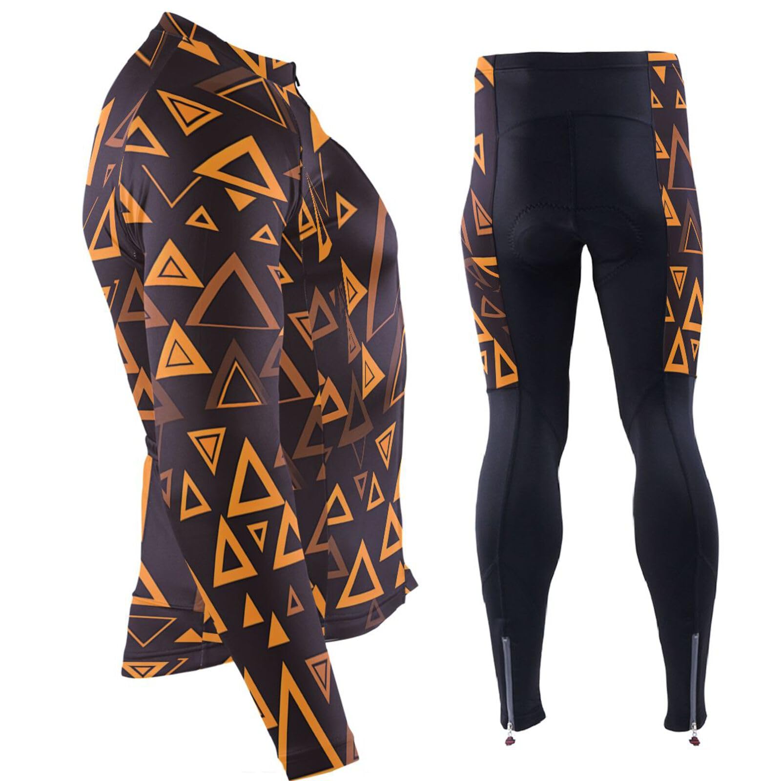 Radtrikot für kaltes Wetter, mit Taschen, atmungsaktiv, gepolstert, 3D-gepolstert