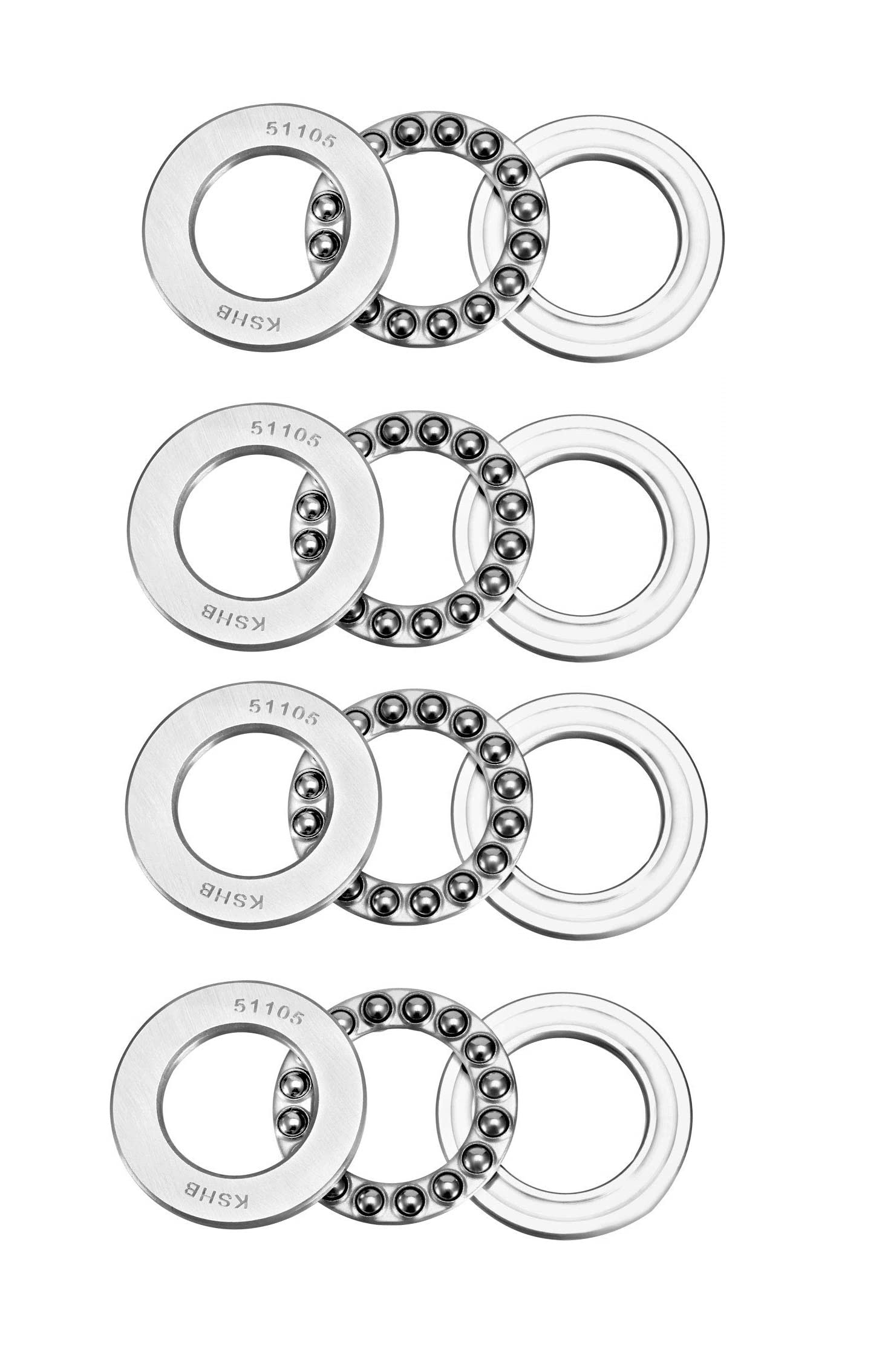 INVENTO 4Pcs 51105 25mm Axial Thrust Ball Bearing 25x42x11mm Single Direction carbon steel ball bearing (B09M1G687C) Amazon Price History, Amazon Price Tracker