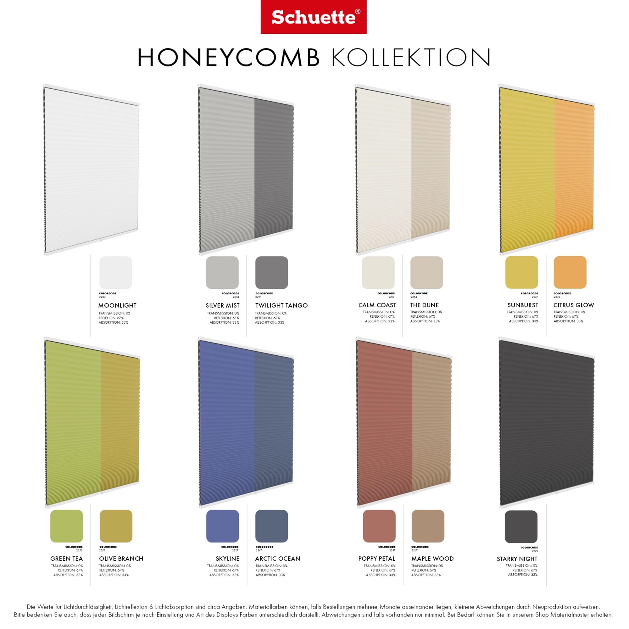 Schuette® Wabenplissee ohne Bohren ● Blackout x Honey ● The Dune (Beige) ● 60x120cm (Breite x Höhe) ● Suprafix Klemmhalter X ● 60 Sekunden Montage