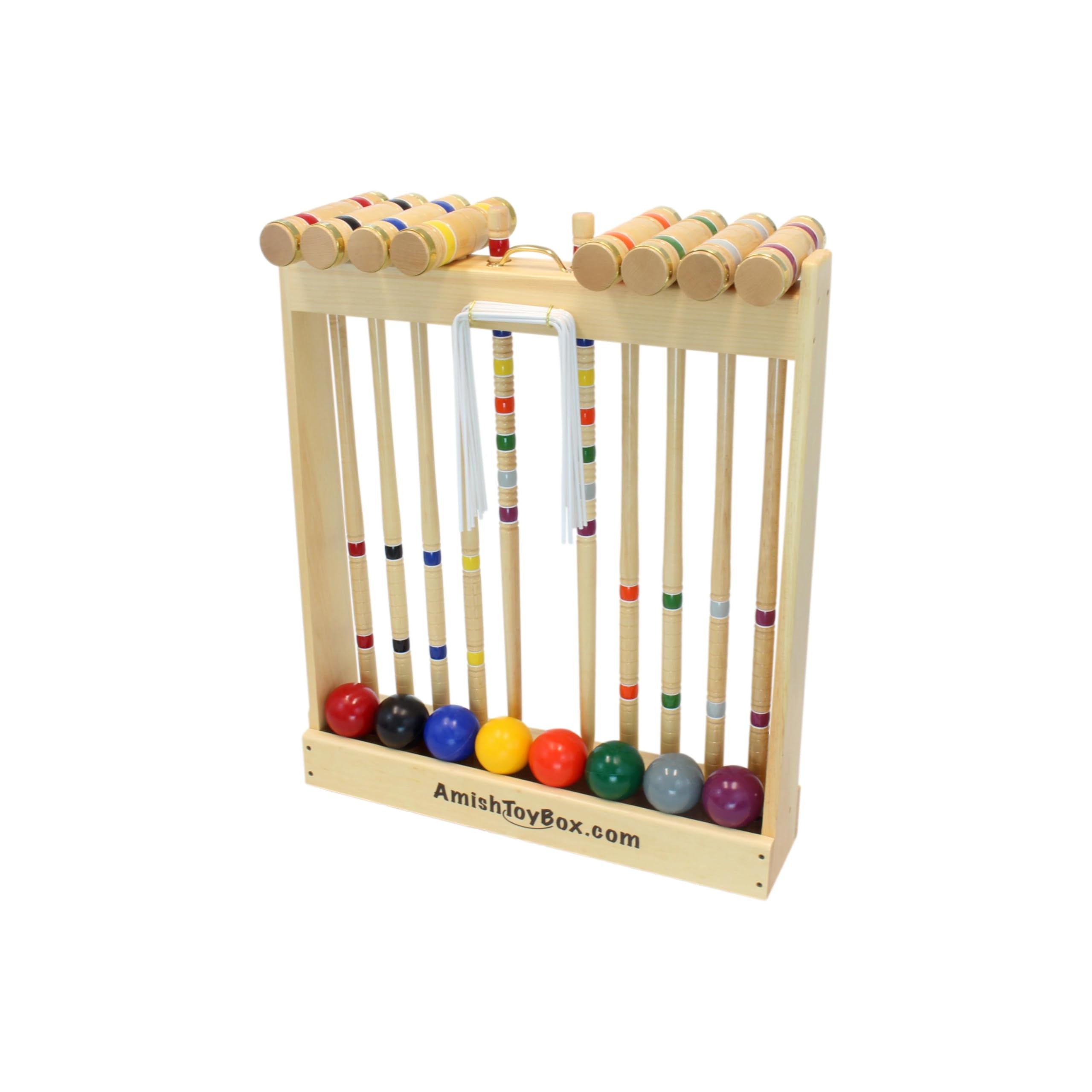 Amazon.com: AmishToyBox Deluxe Croquet Game Set - 8 Player - with