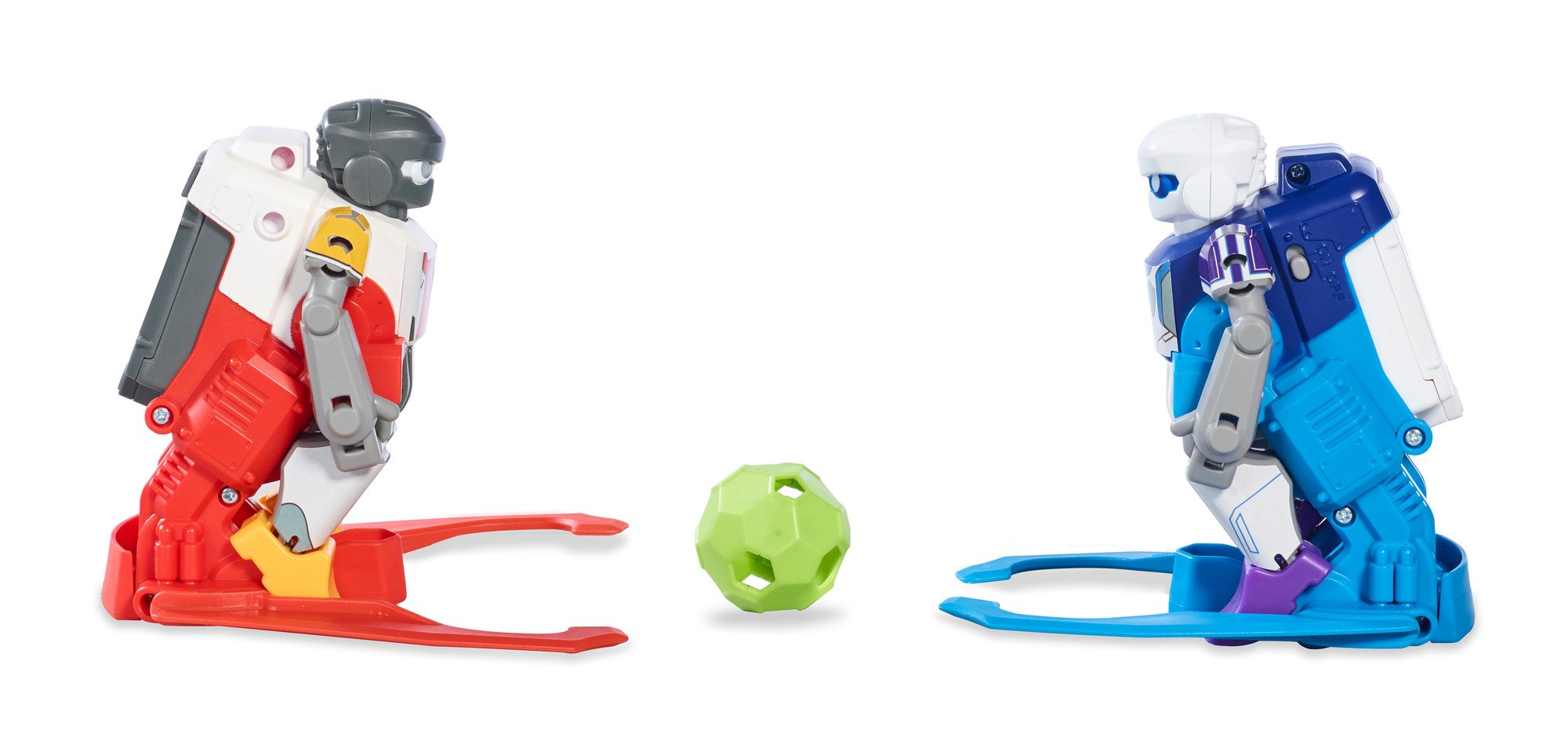 Tomy Soccerborg Robot de Juguete para niños – Robot de Juguete teledirigido a Partir de 6 años – Dos Robots de fútbol con porterías, Bolas y Pegatinas para personalización