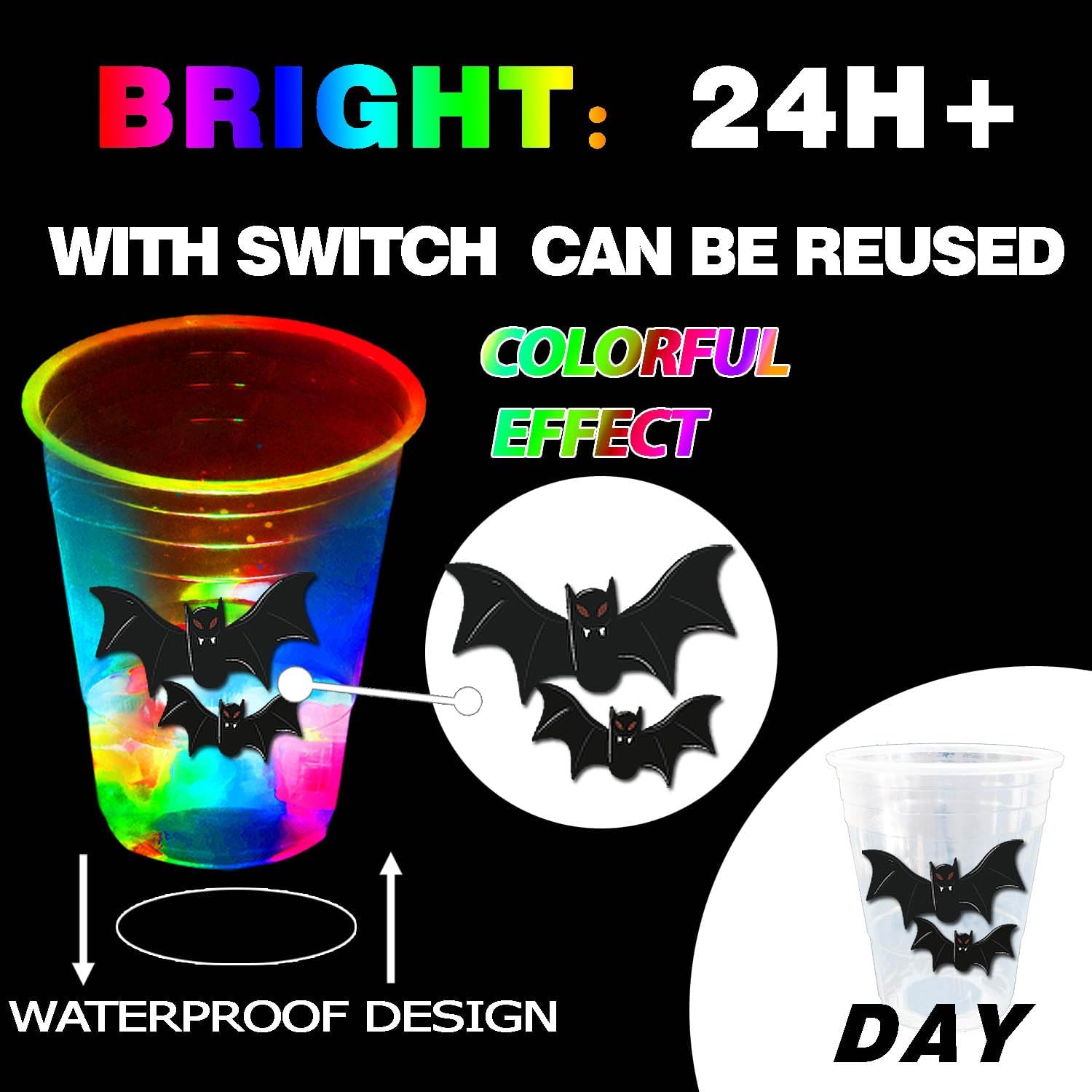 mishunyus 40 Pack Glow Halloween Cups & 24 Pack Ghost Cups