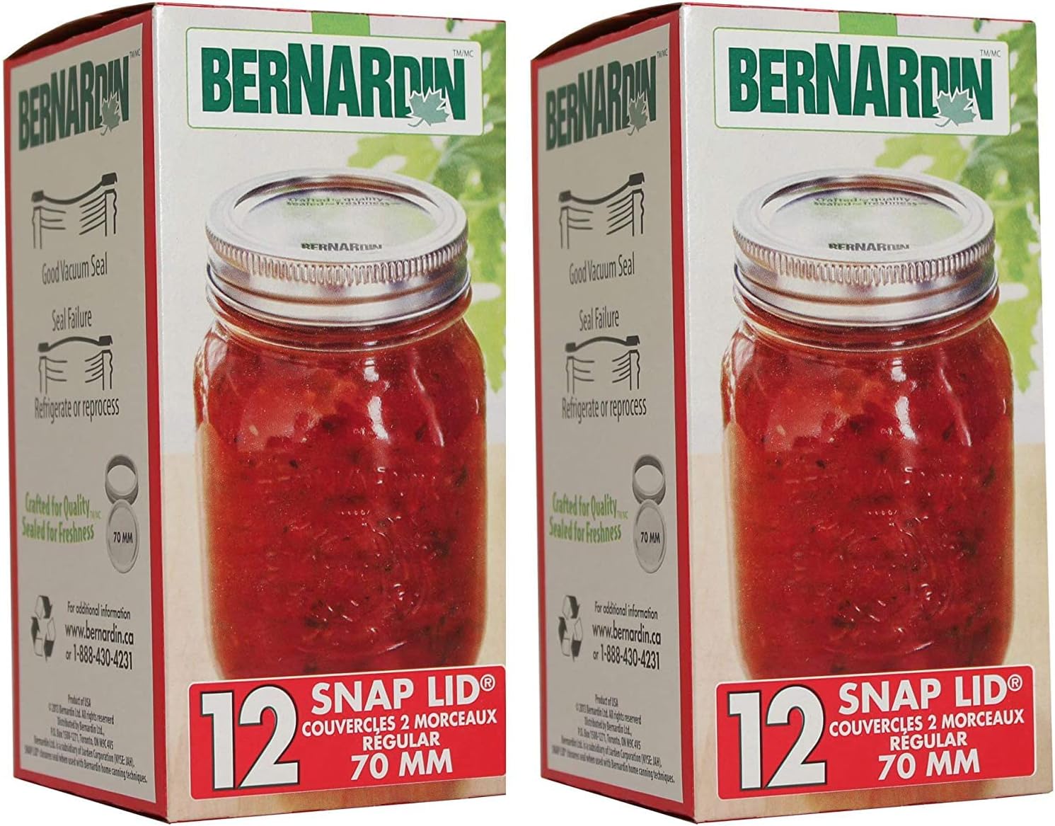 Bernardin Mason Jar Lids & Screw Bands Standard (Pack of 2) Amazon
