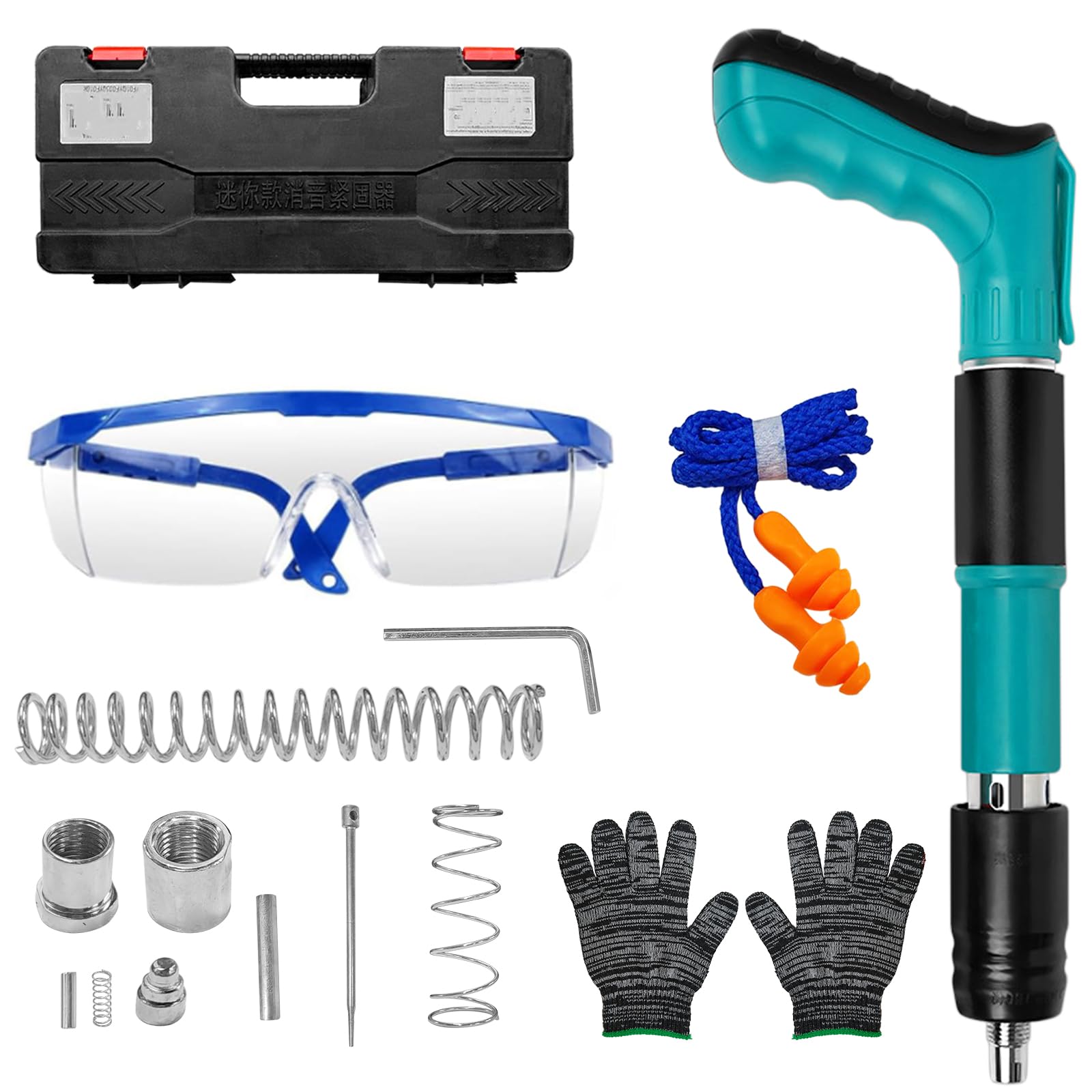 Concrete Nail Gun Kit, 5 Speed Removable Manual Steel Nail Gun for Ceiling/Fixture Install/Wire Hider, Removable and Cleanable Nail Gu n Cordless(Green)-image-47