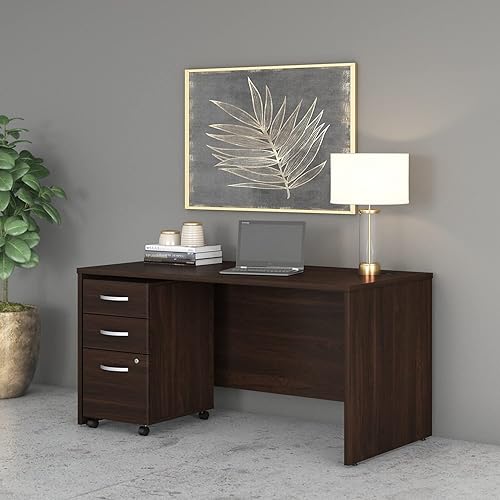 Miniatura 18 de Bush Business Muebles stc013sg Studio C computadora y archivo, 72" x 30," Storm Gray, Madera, Blanco Blanco,Negro Nuez (Black Walnut),Nogal