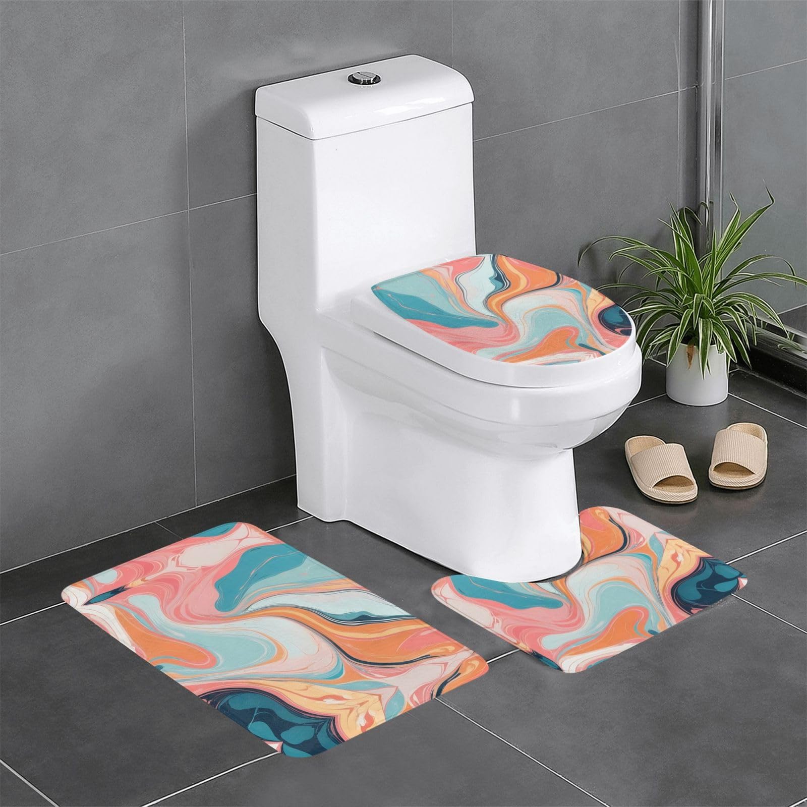 Lot tapis de bain 61 x 40,6 cm antidérapant WC baignoire
