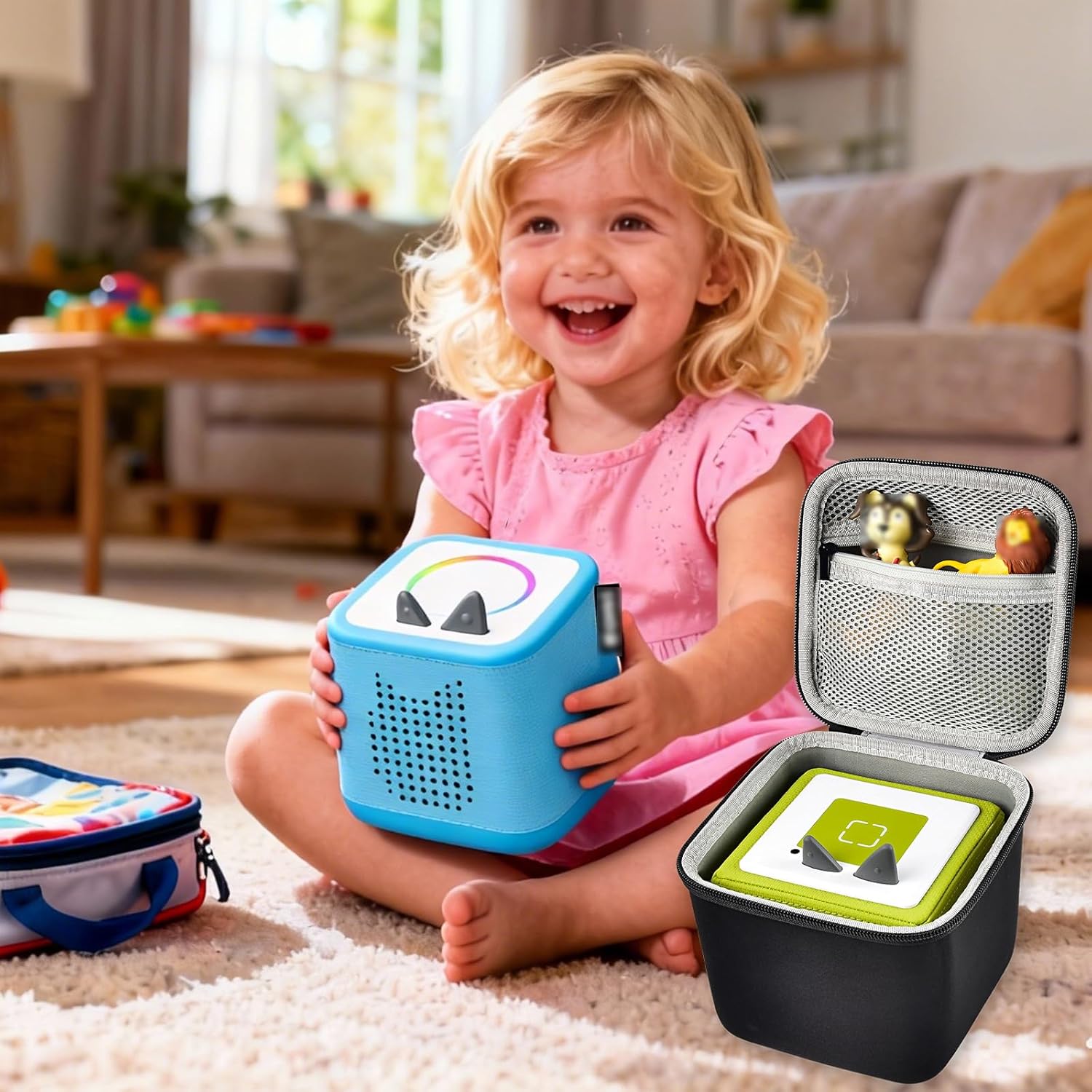 ALKOO Case for Toniebox 1/2 Audio Player, Storage Organizer for Yoto Player (3rd Gen.) Kids Audio Music Player, Travel Carrying Bag with Mesh Pocket for Figures/Characters/Cards - Box Only - Image 6