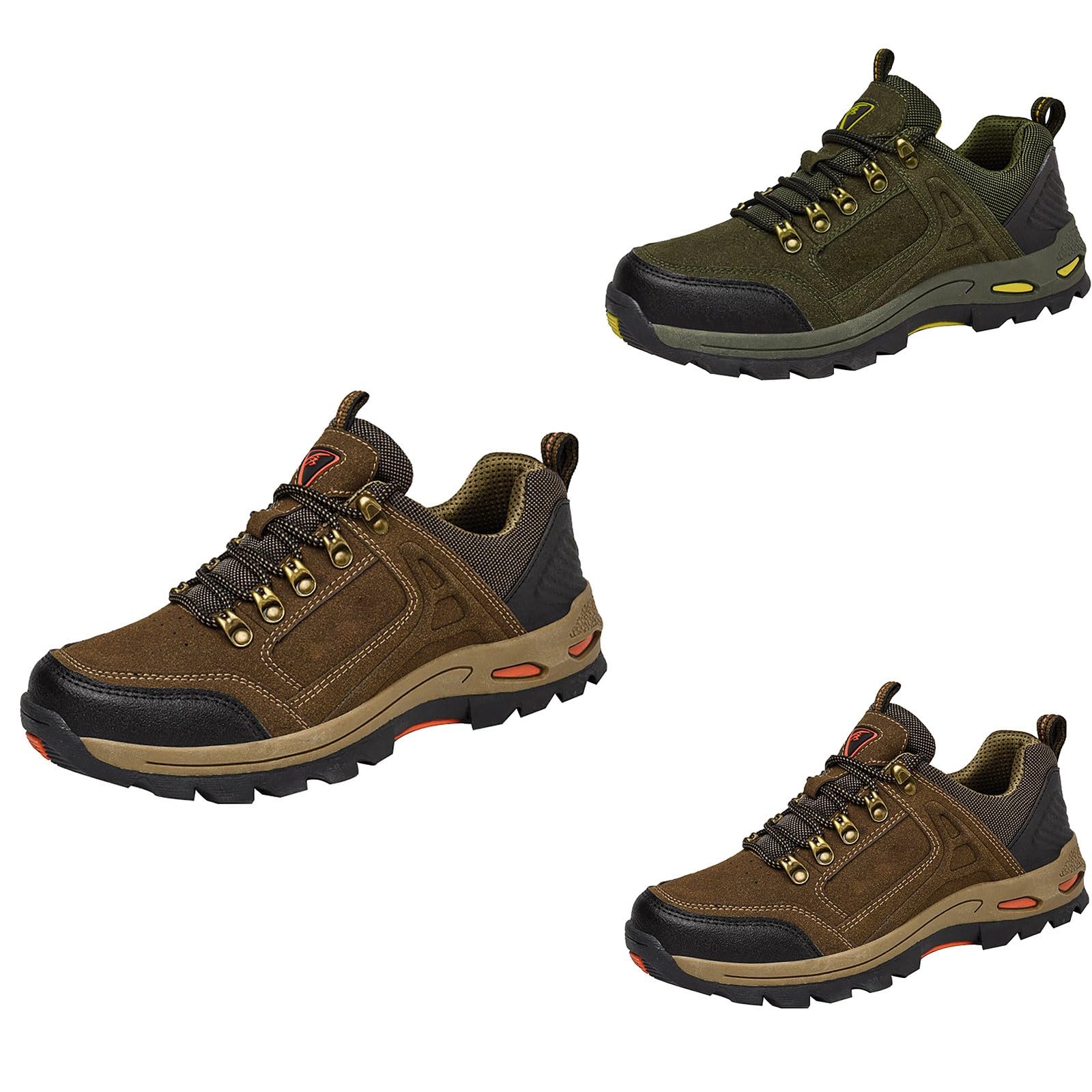 Zapatos de senderismo para hombre, impermeables, ligeros, antideslizantes, ligeros, con amortiguación, suela gruesa, zapatos de montaña, cómodos zapatos de ocio
