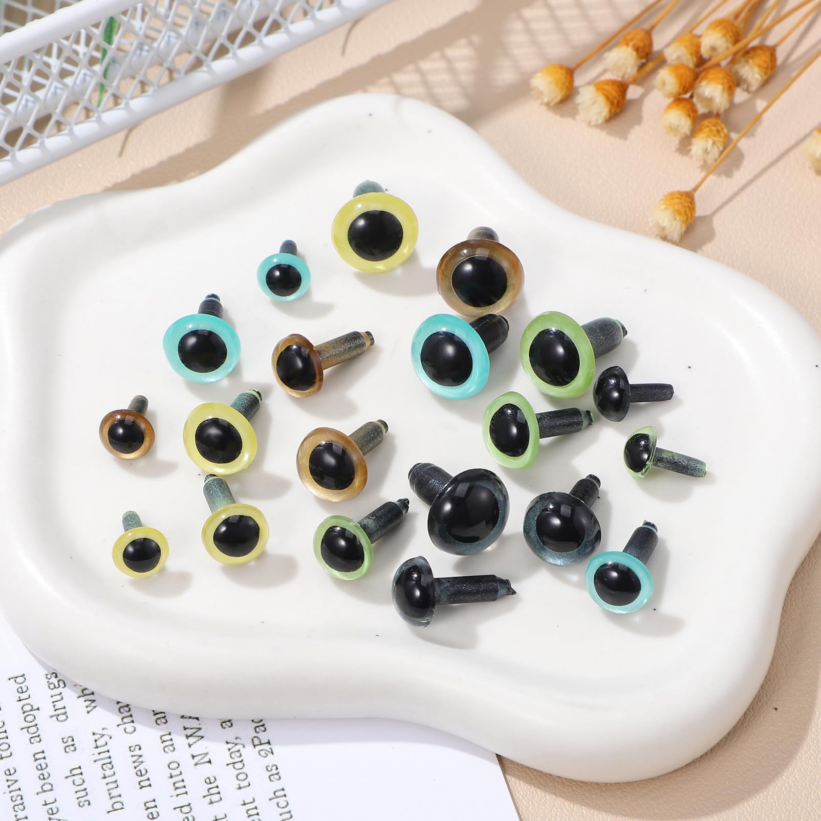 Tofficu 160 Piezas De Ojos De Seguridad De Plástico con Purpurina Ojos De Animales De Peluche para Crochet Ojos De Seguridad Ojos De Animales De Peluche De Plástico Ojos De Ganchillo