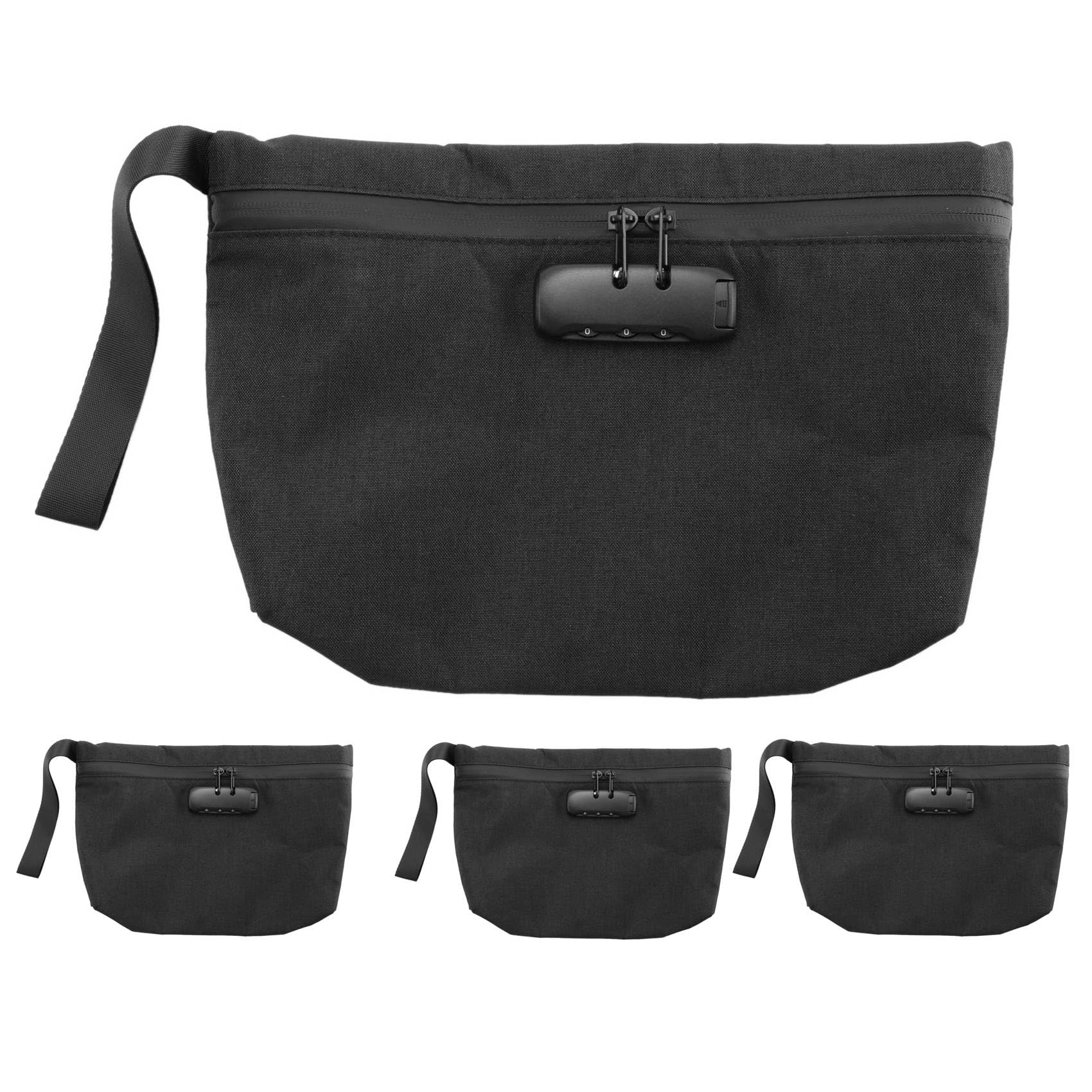 Jnchdghwa 4X Money Bag with Lock,11X7.5in Money Pouch for Travel Storage, Smell Proof Bag with Zipper for Cash