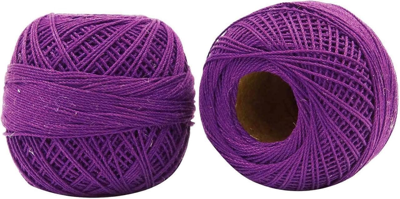 Cotton Crochet Thread Tatting Knit Handcarft Embroidery Threads for Cross Stitch Sewing Machine 10 Pieces(Dark Purple)