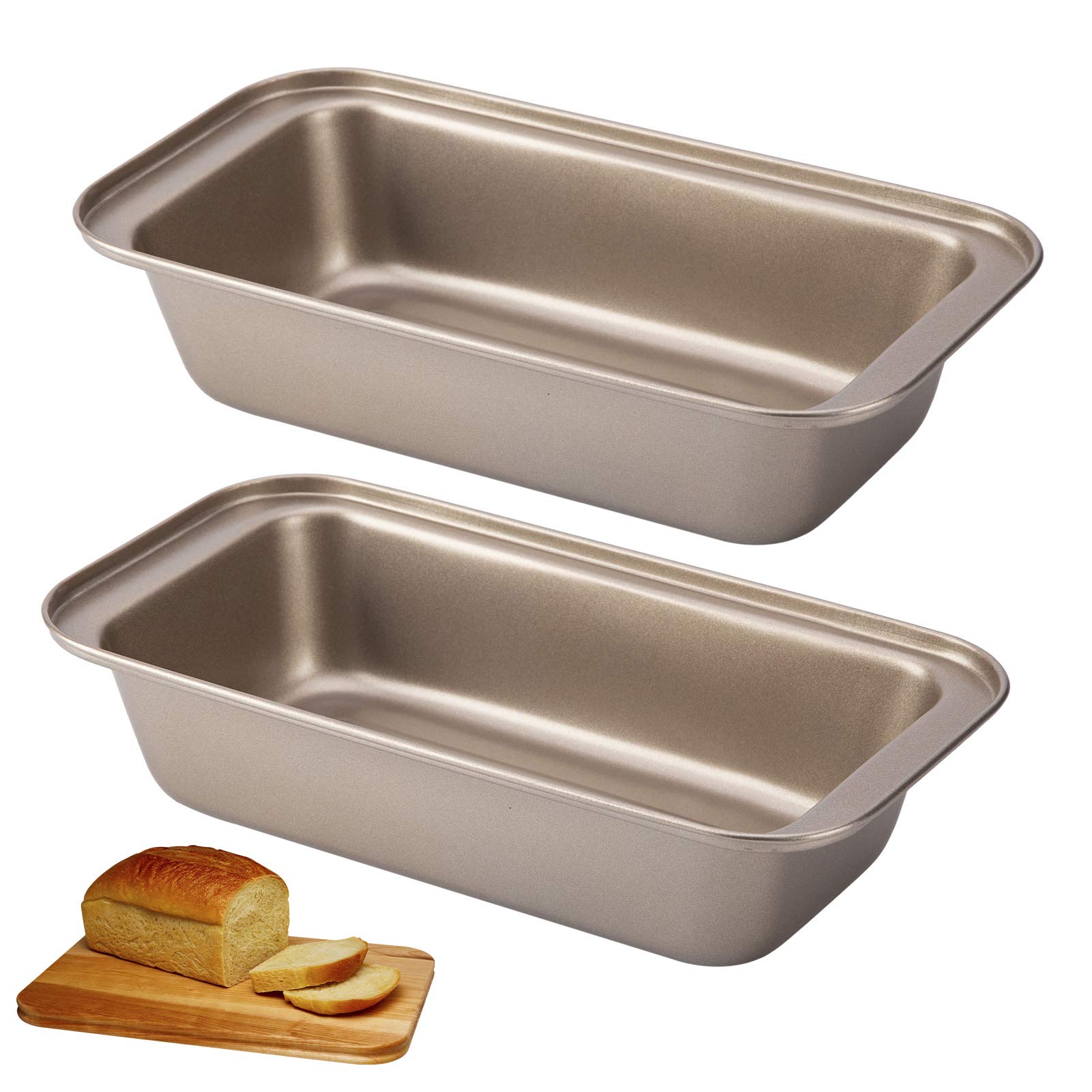 2 Stampini Per Plumcake In Acciaio Carbonio - 15,5x8,5x4 Cm, Antiaderente, Grigio - Foto 2