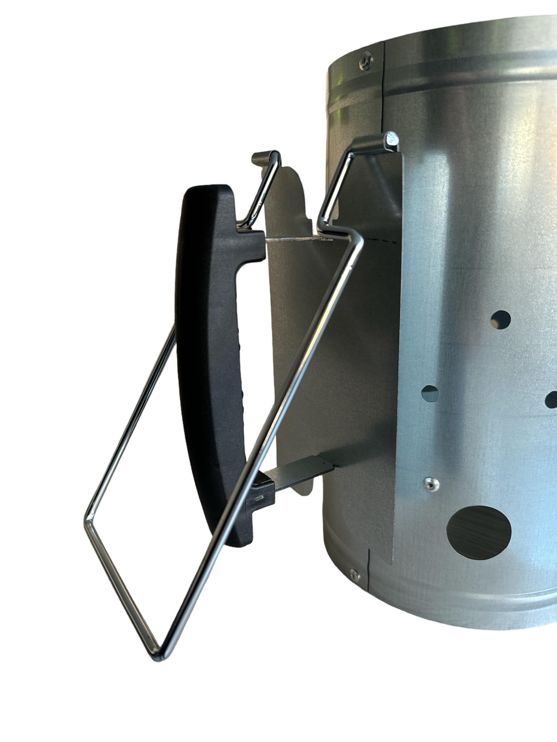 eacommerce - Accendifuoco per Barbecue in Zincato | Facile Uso per Carbonella | Doppia Maniglia per Sversamento Sicuro | 17x27,5 cm, Zincato