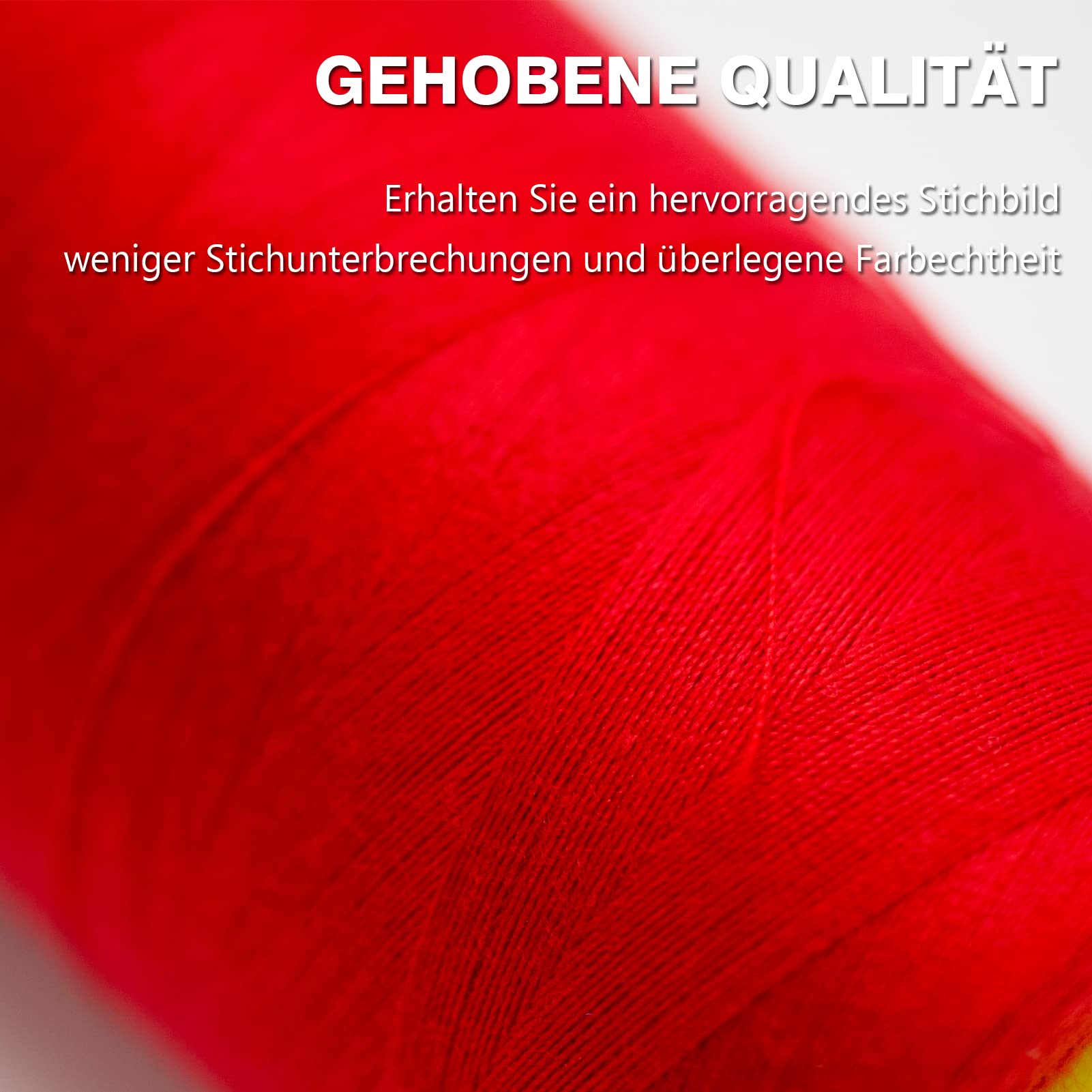 Serger Thread, All-Purpose Thread for Sewing Polyester, 4 Cones of 3000 Yards Each Spool for Sewing Machine (red) - Image 3