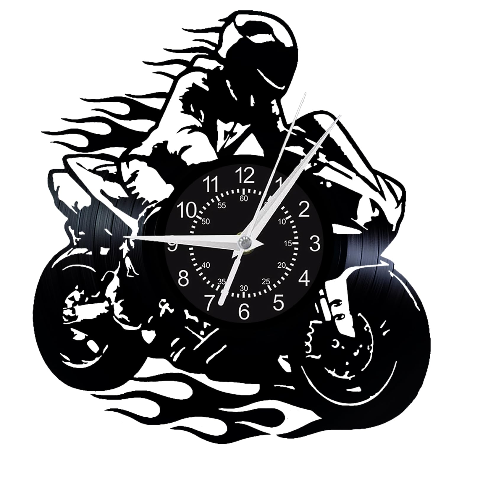Reloj de pared de vinilo de motocross, reloj de pared de 12 pulgadas, regalo de cumpleaños para niños, arte de motocross, arte de motocross, arte de cumpleaños, arte de pared, arte de