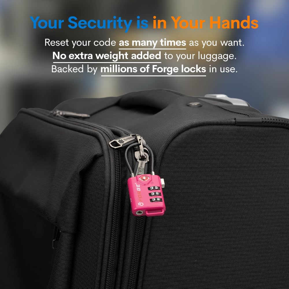 Cadenas à câble homologué TSA - Combinaison réglable avec corps en alliage