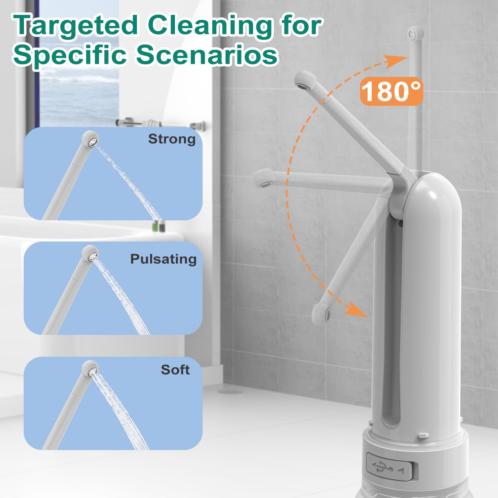 Bidet Électrique Portable Rechargeable – 3 Modes 60s Auto-Stop, Douche Intime pour Soins Post-partum, Hemorrhoid Treatment, Femmes Enceintes, Bébés, Seniors, 320ml – Hygiène et Soin Sans Papier