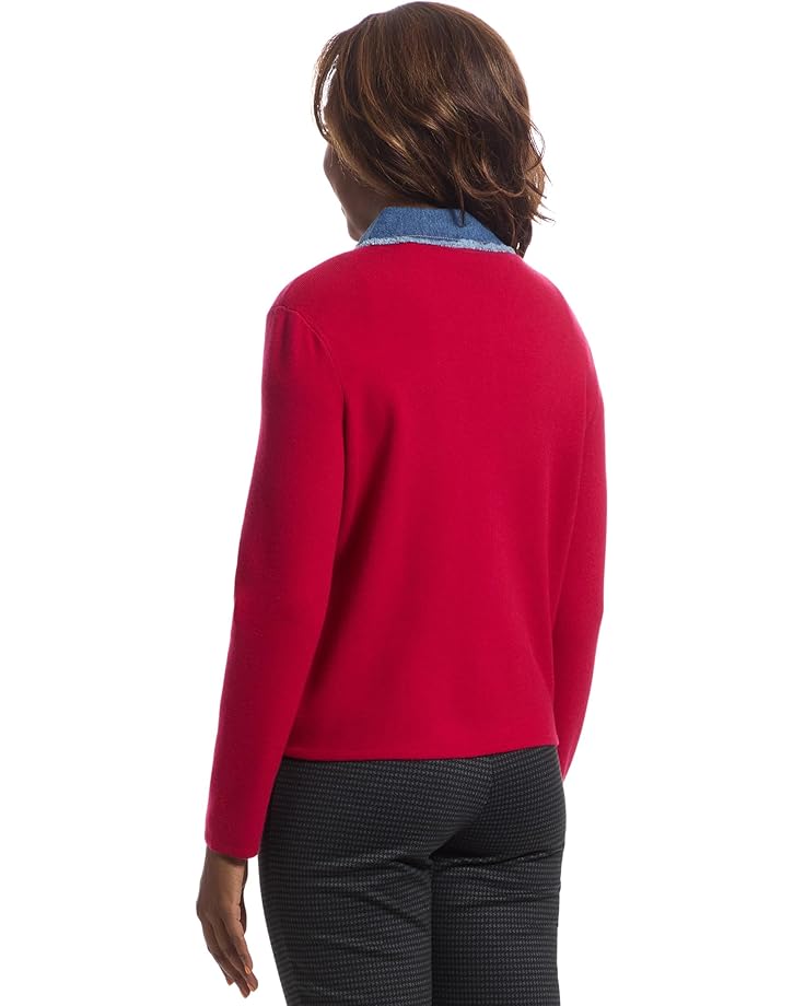Elliott Lauren Stitch Perfect - Button Closure - Sweater Jacket with Denim Trim detail - #3 of 5