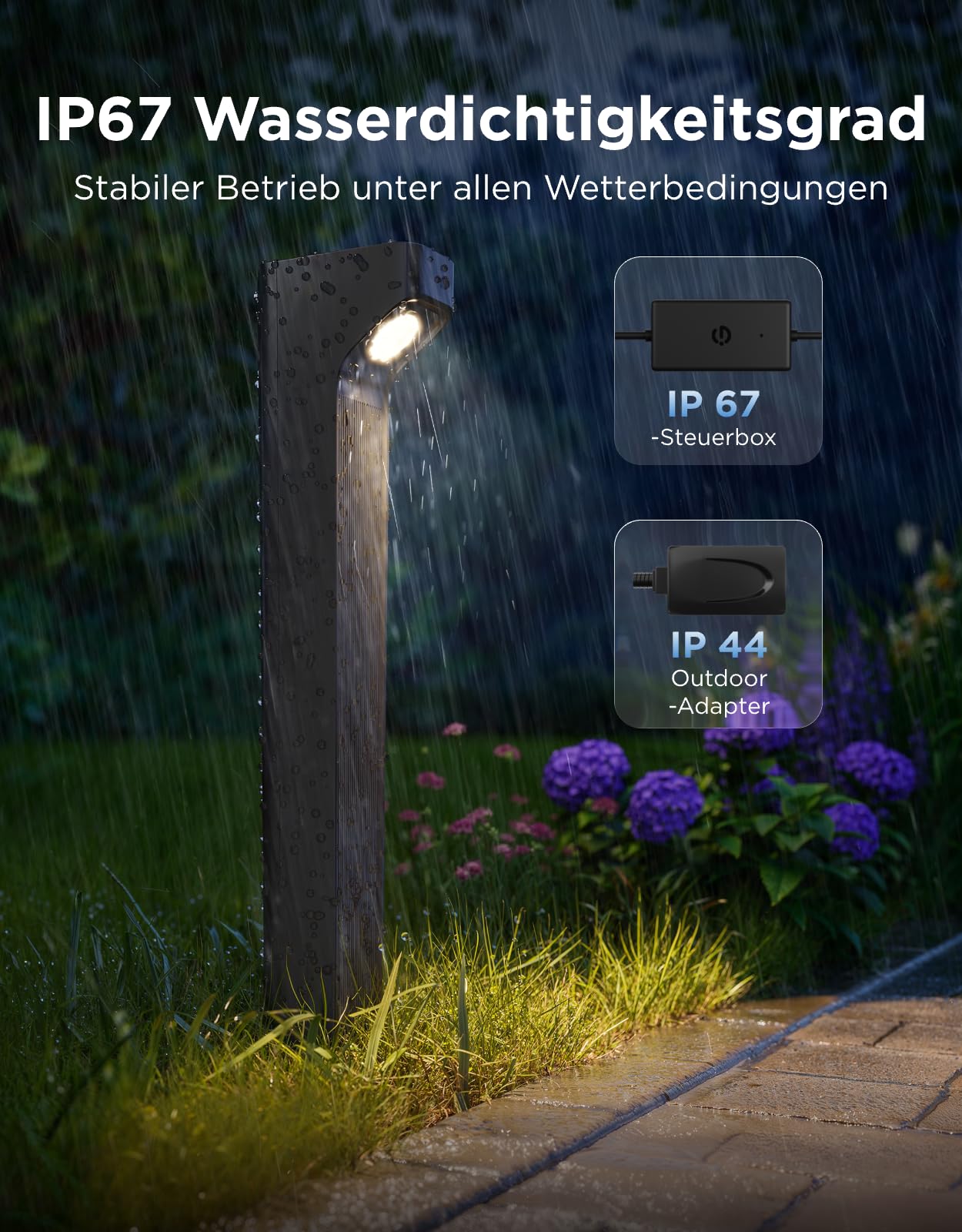 Govee Wegeleuchten Außen 2 Lite RGBWIC, Smart Gartenbeleuchtung, IP67, 4pcs | Kompatibel mit Matter, Alexa & Google Assistant, 60+ Szenen, 16 Millionen Farbe, Outdoor Gartenleuchte für Gehweg,Hof,Garten