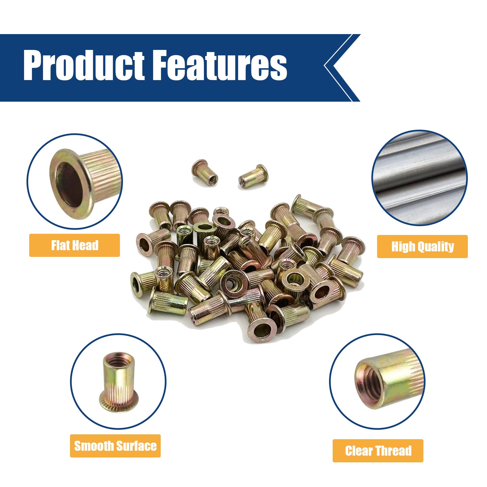 M10 Threaded Rivet Snapklik.com : 50PCS M10 Rivet Nuts, Made Of Carbon Steel