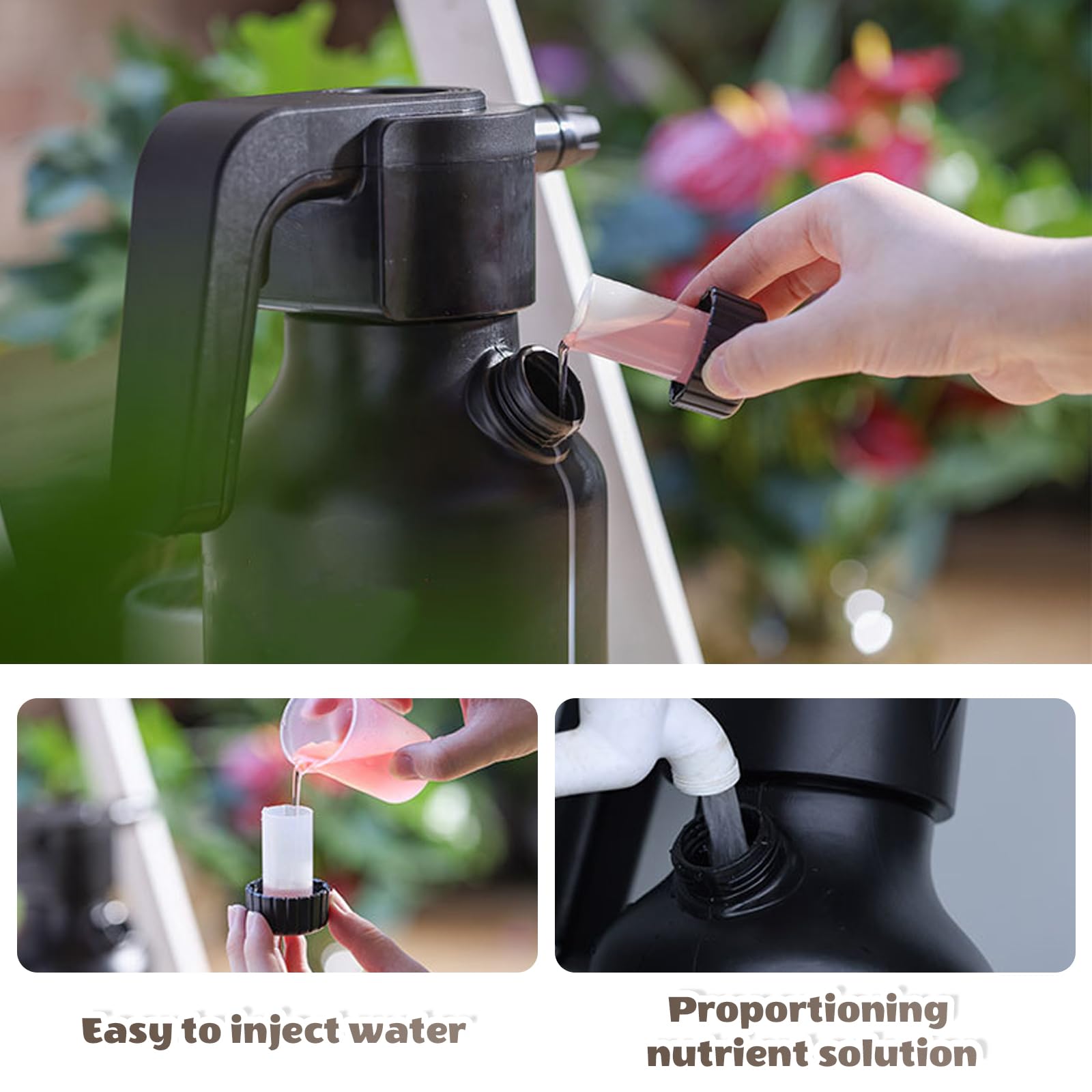 Spruzzatore elettrico Ricaricabile 2L: Spruzzatore A Pressione, Spruzzatori Da Giardino Elettrico con Ugello Regolabile E Tappo Dosatore per Piante, Pulizia, Auto
